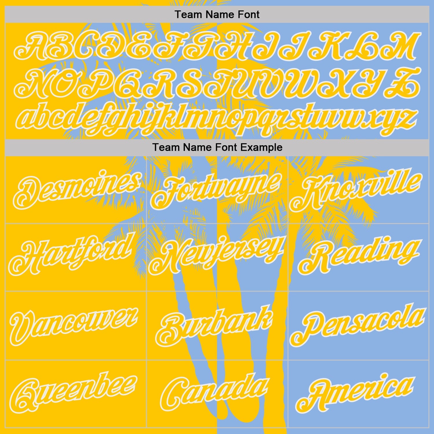 Custom Light Blue Yellow-White Hawaii Tropical Coastal Palm Trees Performance T-Shirt view 3