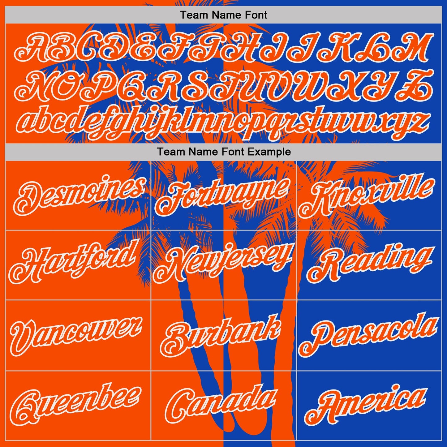 Custom Thunder Blue Orange-White Hawaii Tropical Coastal Palm Trees Performance T-Shirt view 3