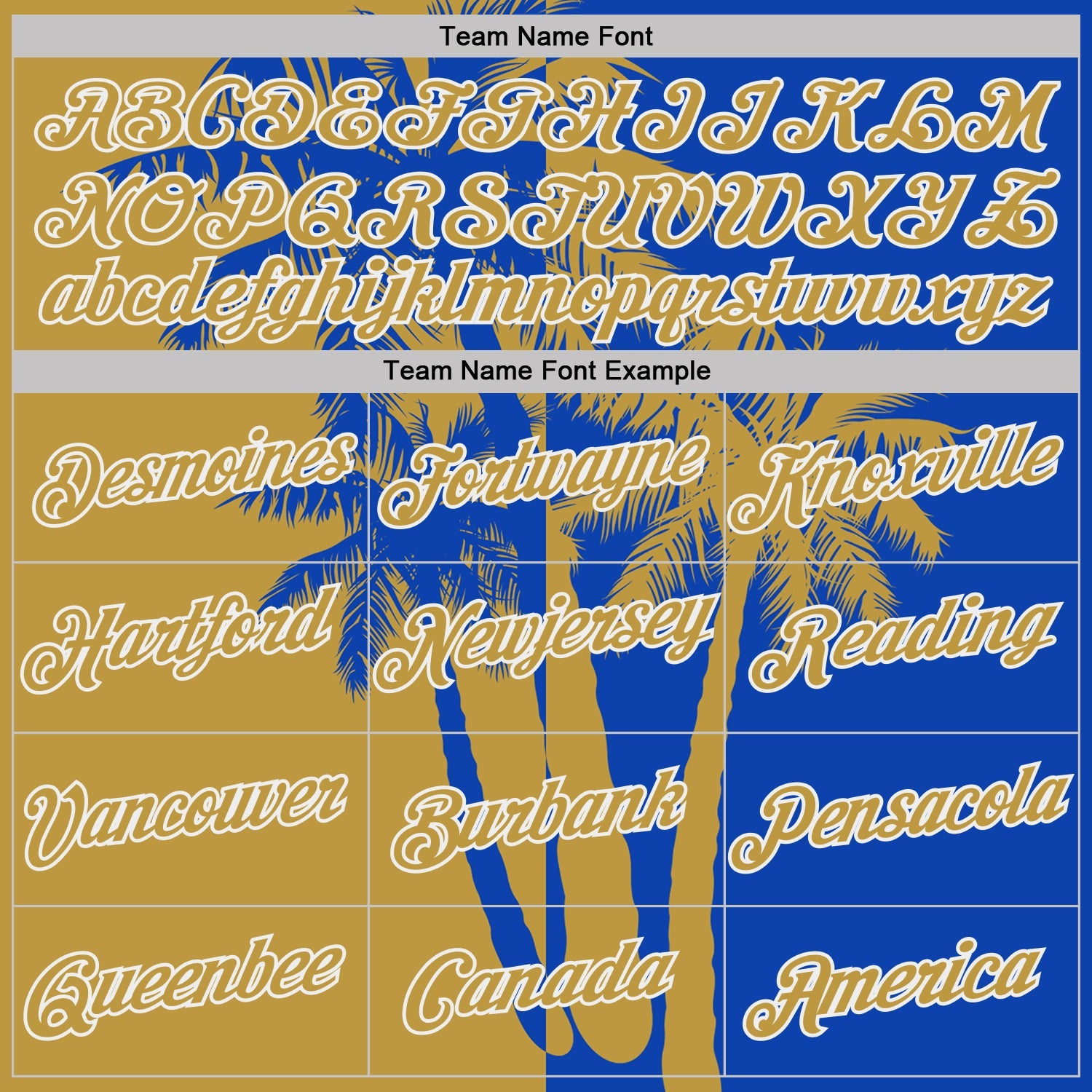 Custom Thunder Blue Old Gold-White Hawaii Tropical Coastal Palm Trees Performance T-Shirt view 3