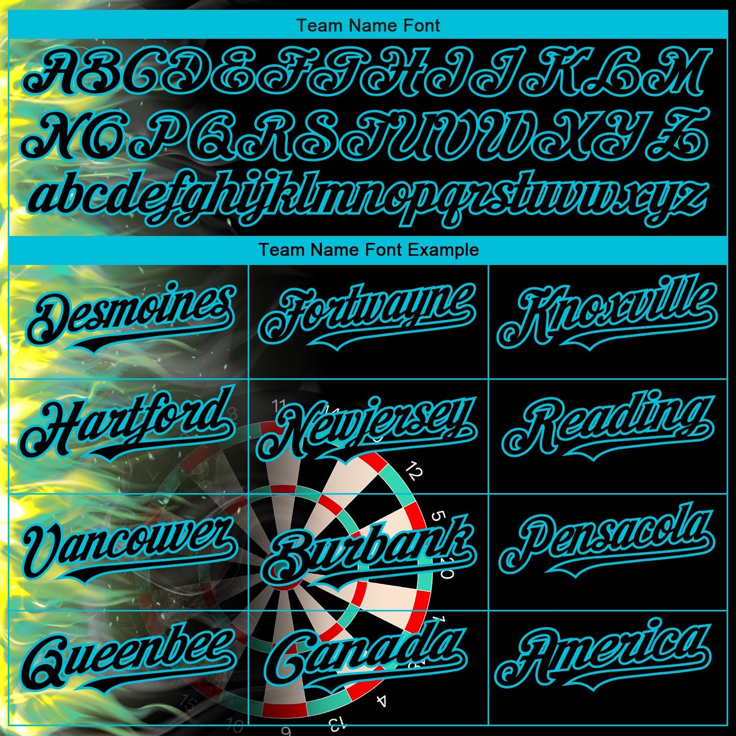 Custom Black Lakes Blue 3D Pattern Design Fiery Dart Board Authentic Baseball Jersey view 4