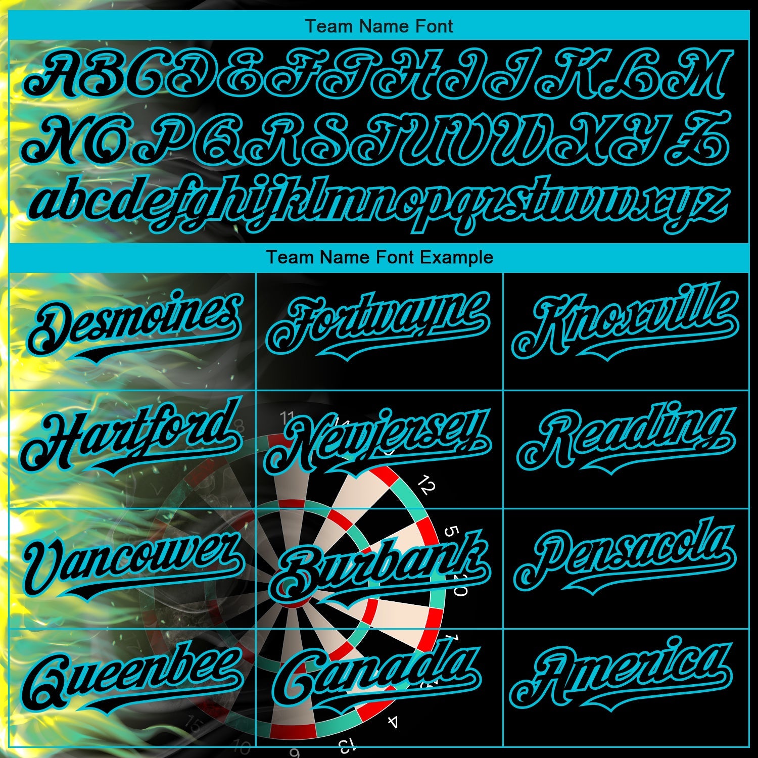 Custom Black Lakes Blue 3D Pattern Design Fiery Dart Board Authentic Baseball Jersey view 4