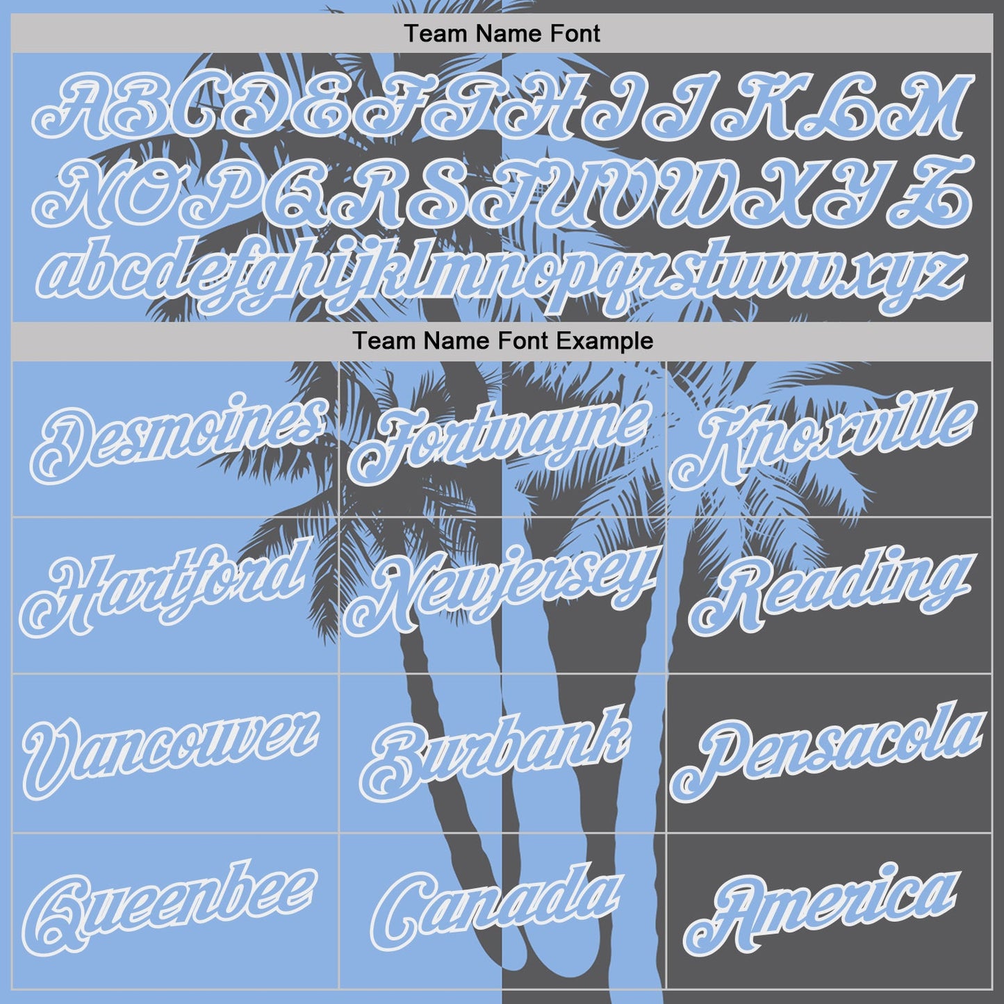Custom Steel Gray Light Blue-White Hawaii Tropical Coastal Palm Trees Performance T-Shirt view 3