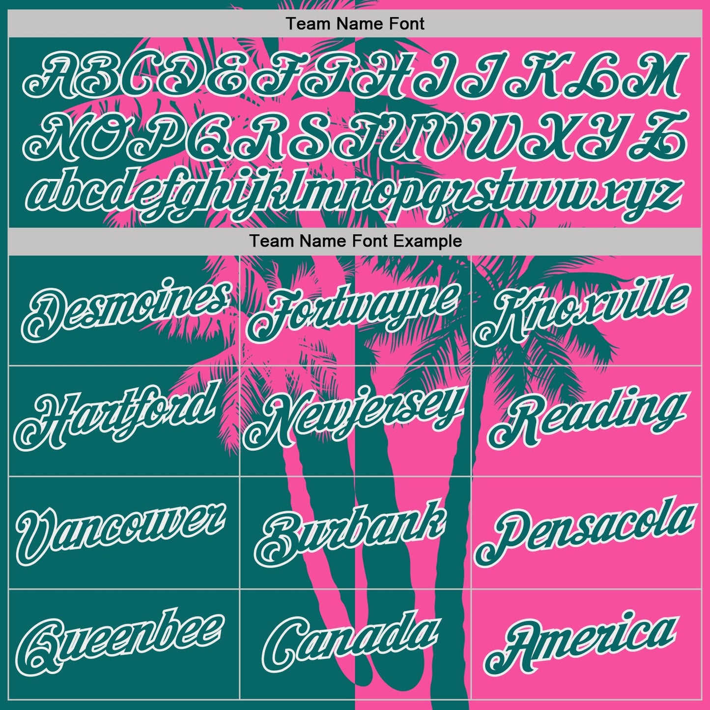 Custom Pink Teal-White Hawaii Tropical Coastal Palm Trees Performance T-Shirt view 3