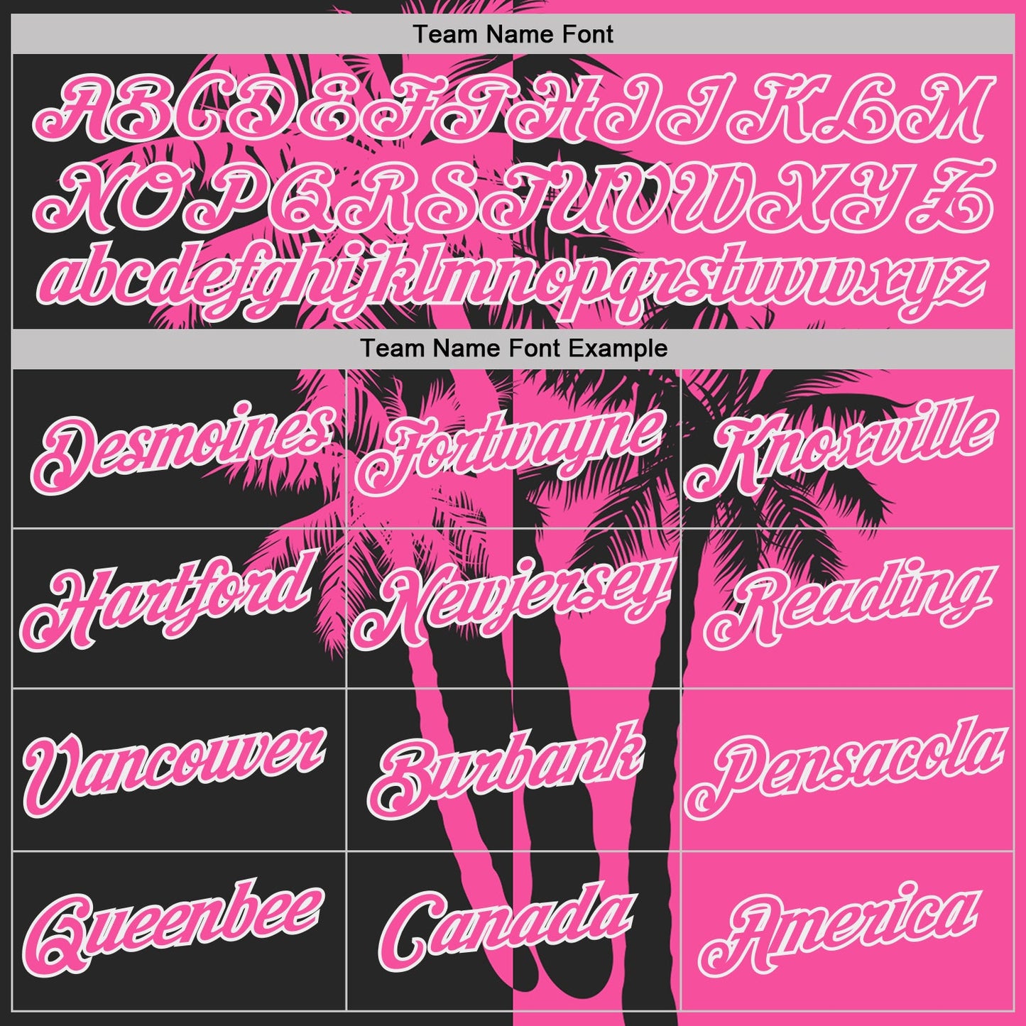 Custom Pink Black-White Hawaii Tropical Coastal Palm Trees Performance T-Shirt view 3