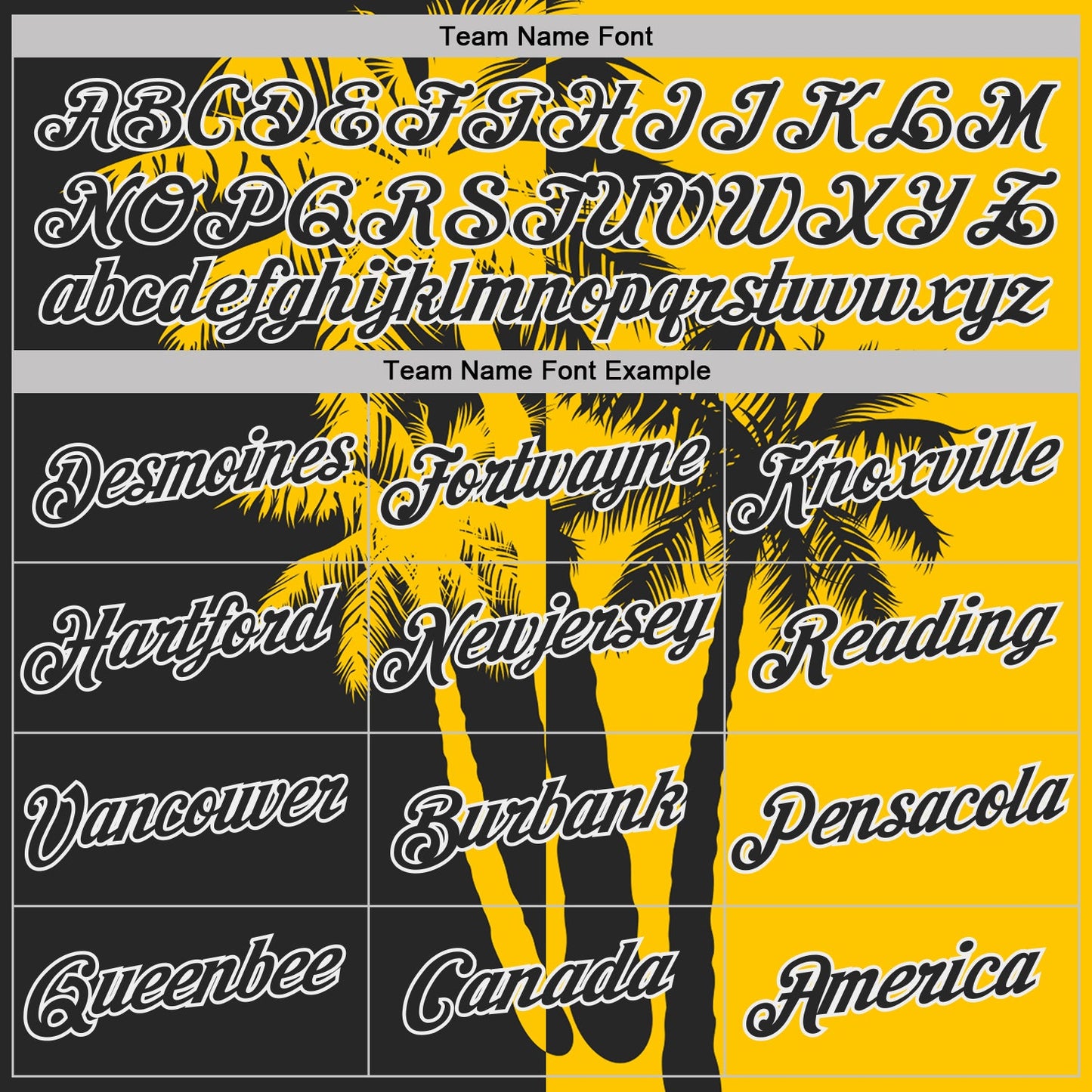 Custom Yellow Black-White Hawaii Tropical Coastal Palm Trees Performance T-Shirt view 3