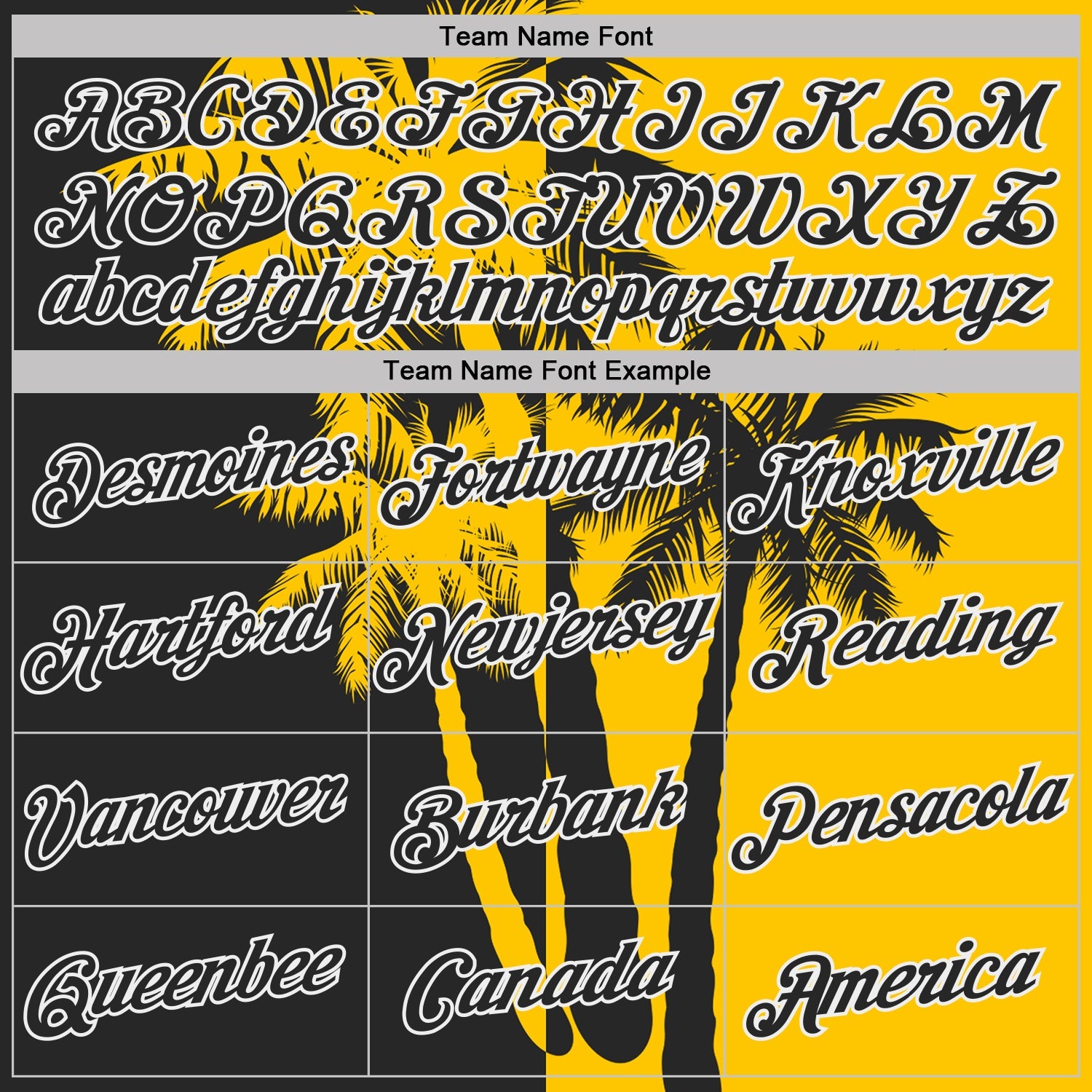 Custom Yellow Black-White Hawaii Tropical Coastal Palm Trees Performance T-Shirt view 3