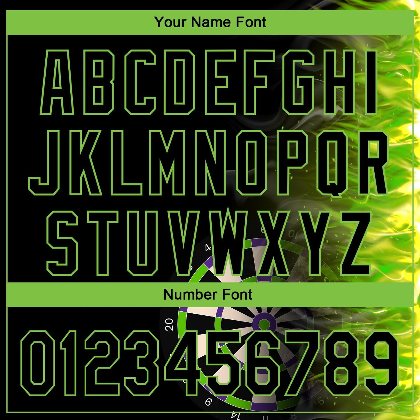 Custom Black Neon Green 3D Pattern Design Fiery Dart Board Authentic Baseball Jersey view 5