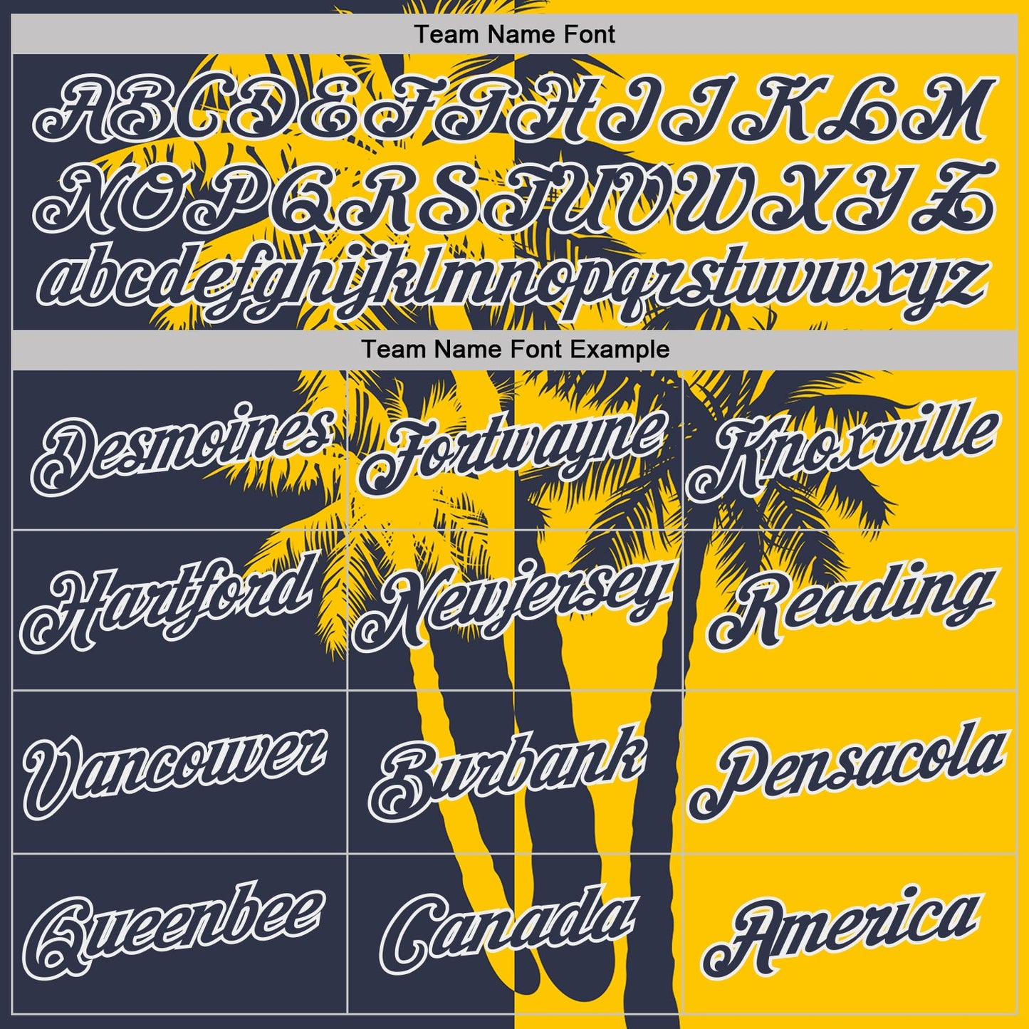 Custom Yellow Navy-White Hawaii Tropical Coastal Palm Trees Performance T-Shirt view 3