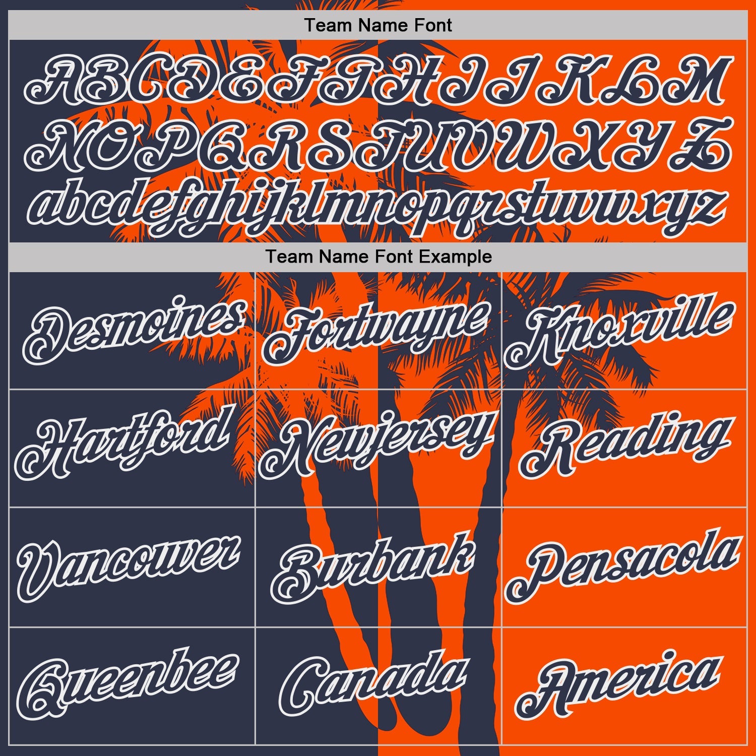 Custom Orange Navy-White Hawaii Tropical Coastal Palm Trees Performance T-Shirt view 3