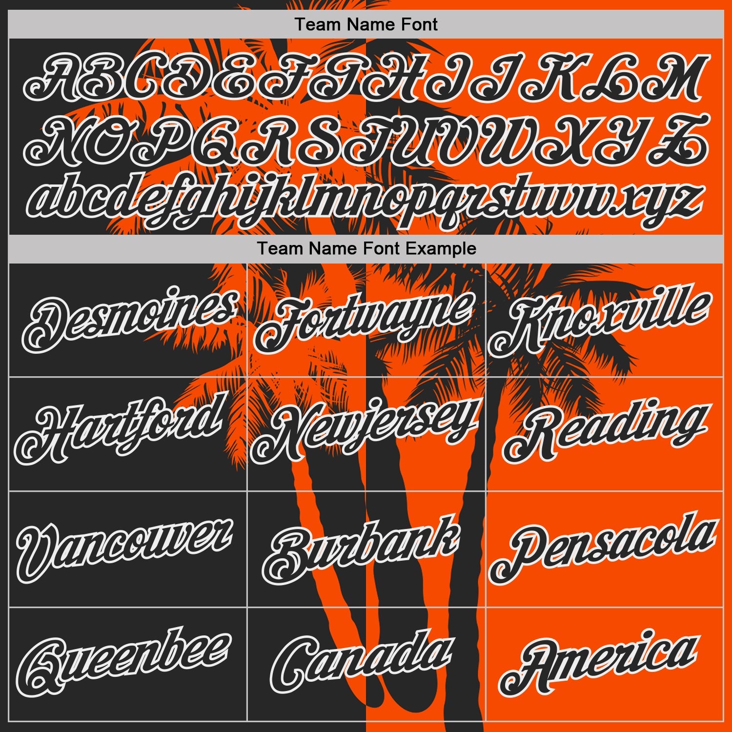 Custom Orange Black-White Hawaii Tropical Coastal Palm Trees Performance T-Shirt view 3