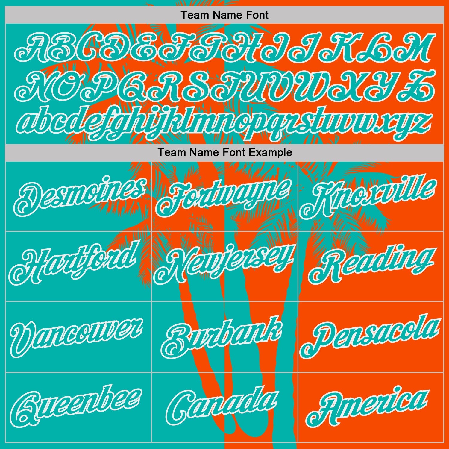 Custom Orange Aqua-White Hawaii Tropical Coastal Palm Trees Performance T-Shirt view 3