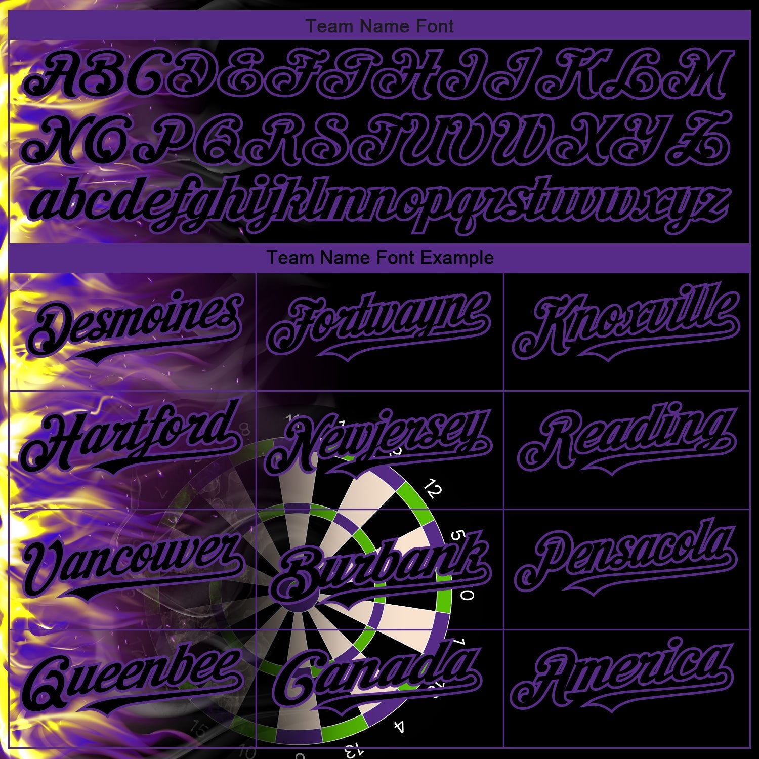 Custom Black Purple 3D Pattern Design Fiery Dart Board Authentic Baseball Jersey view 4
