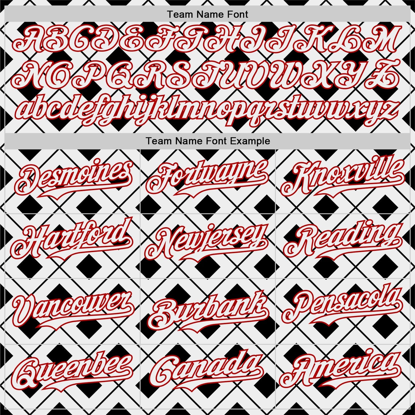 Custom White Black-Red Geometric Diamond Grid Rhombus Authentic Baseball Jersey view 4