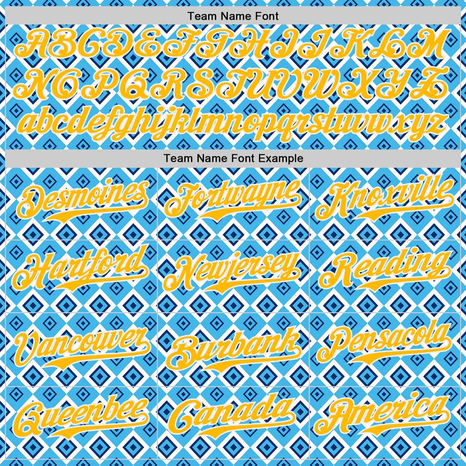 Custom Blue Gold-White Geometric Diamond Grid Rhombus Authentic Baseball Jersey view 4