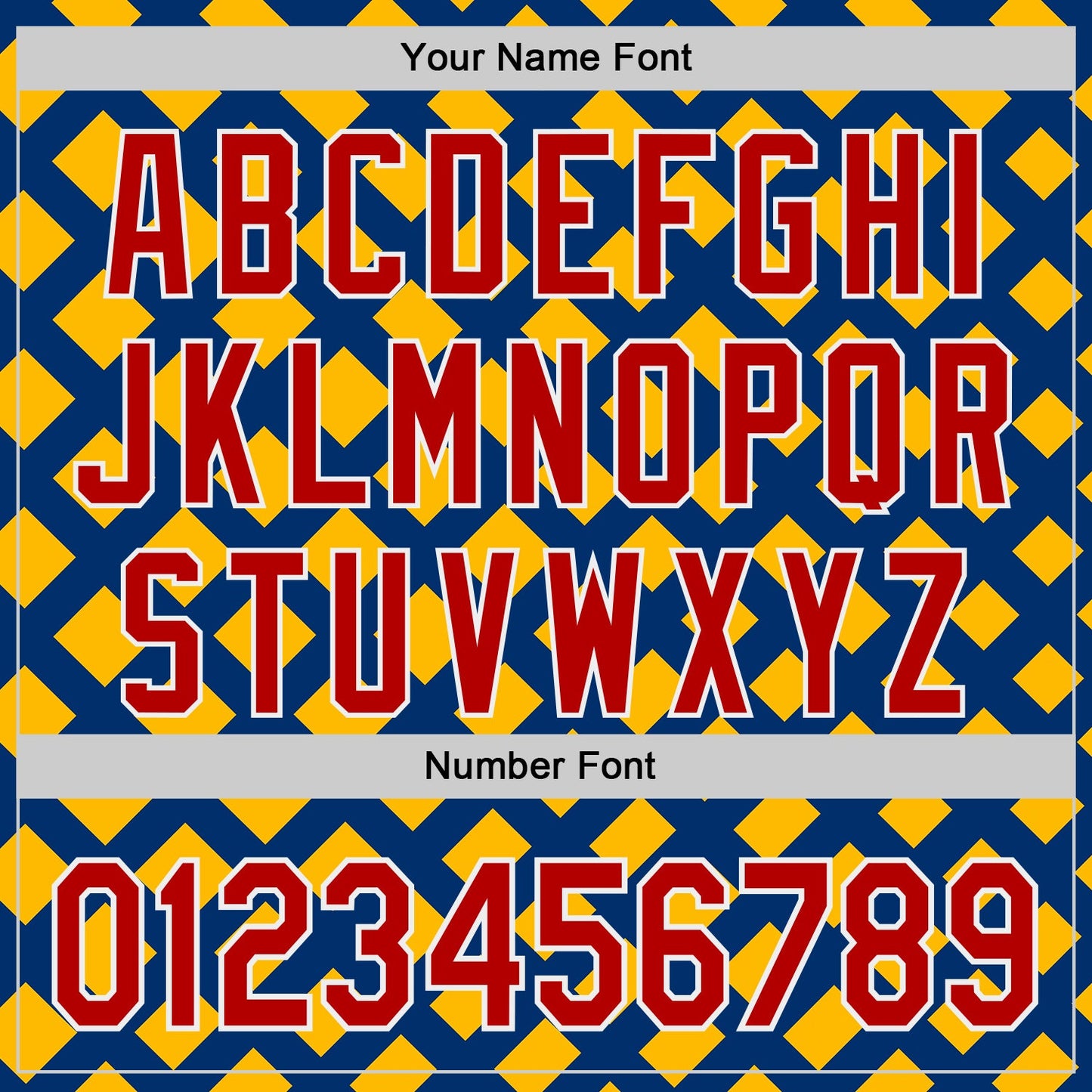 Custom US Navy Blue Red Gold-White Geometric Diamond Grid Rhombus Authentic Baseball Jersey view 5