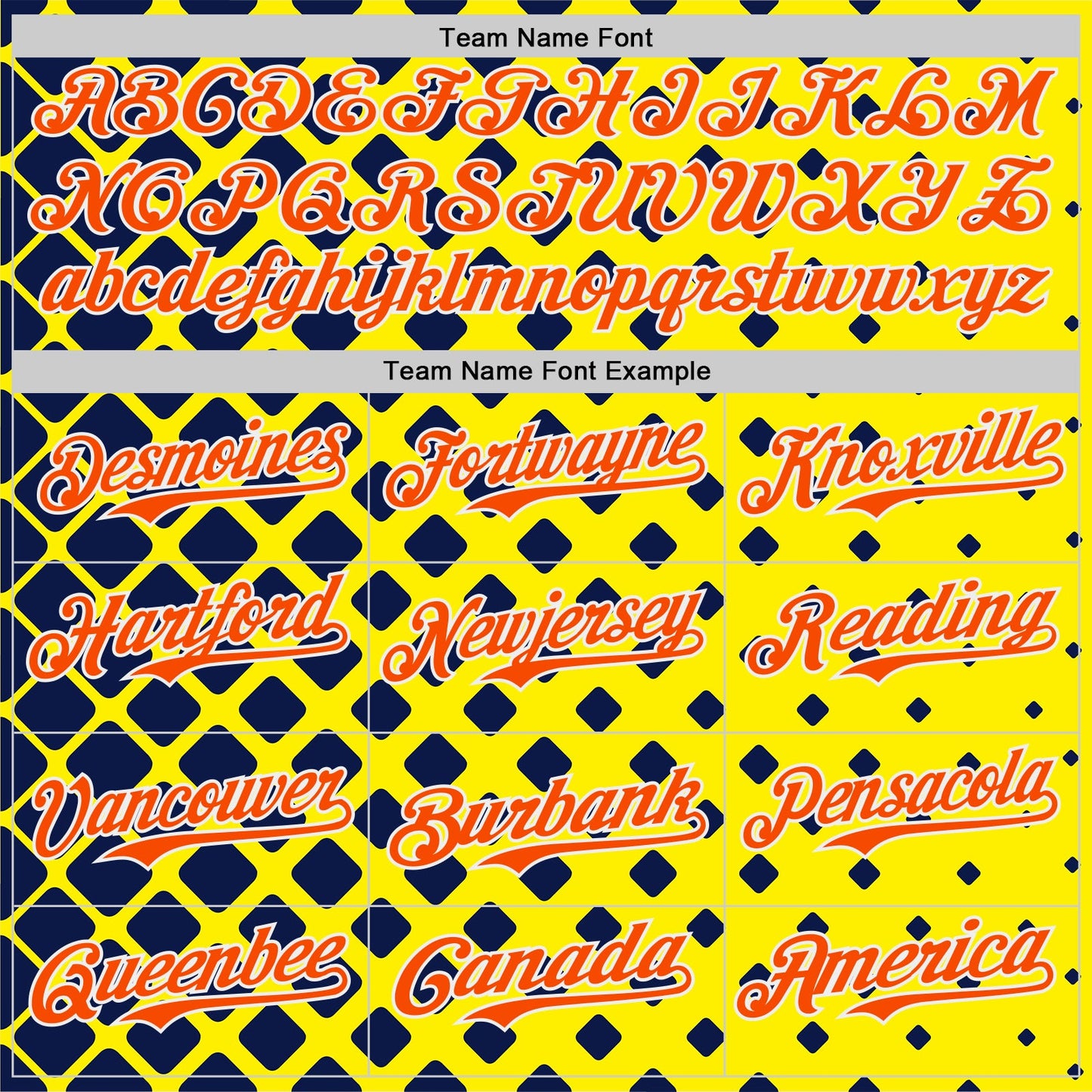 Custom Light Yellow Orange Navy-White Geometric Diamond Grid Rhombus Authentic Baseball Jersey view 4