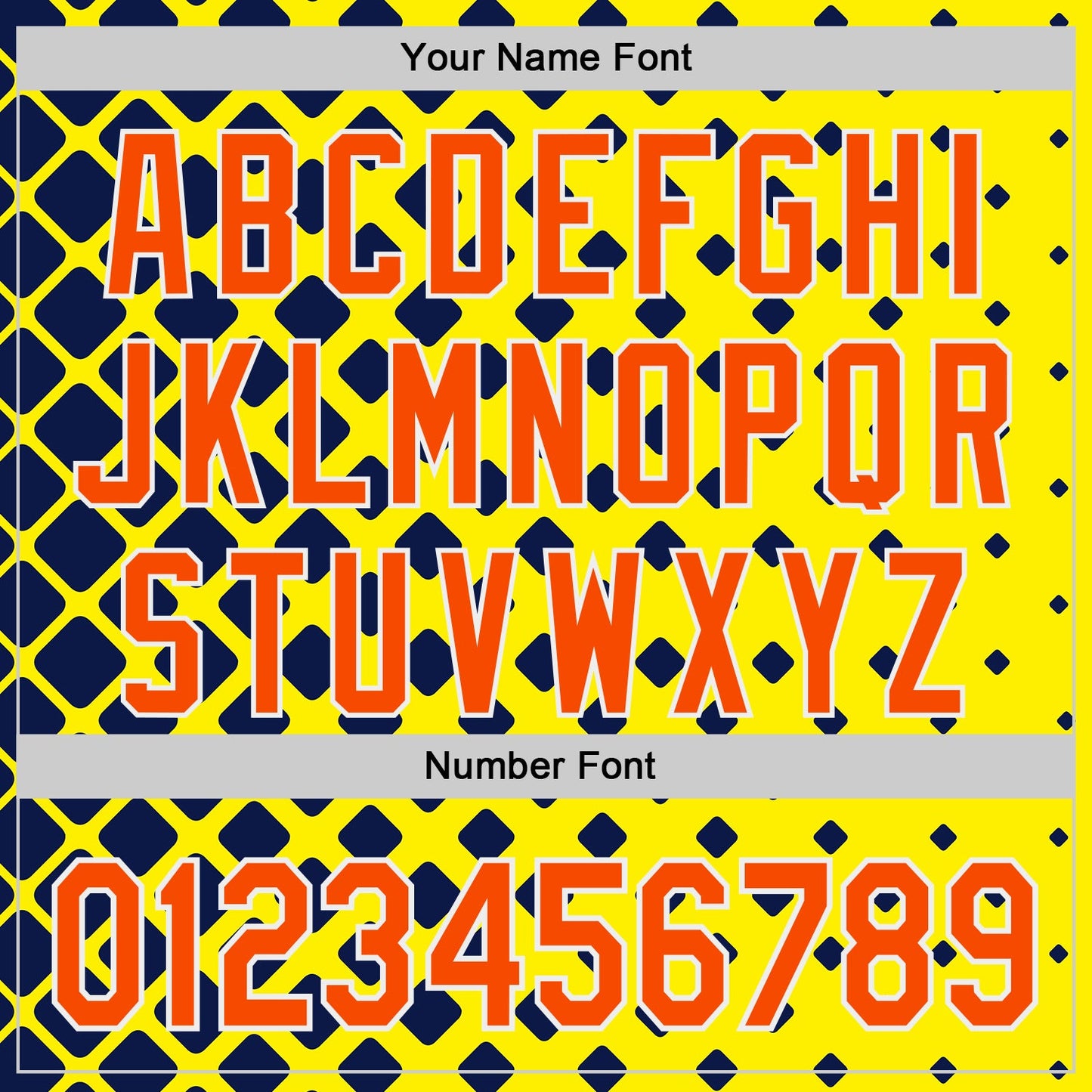Custom Light Yellow Orange Navy-White Geometric Diamond Grid Rhombus Authentic Baseball Jersey view 5