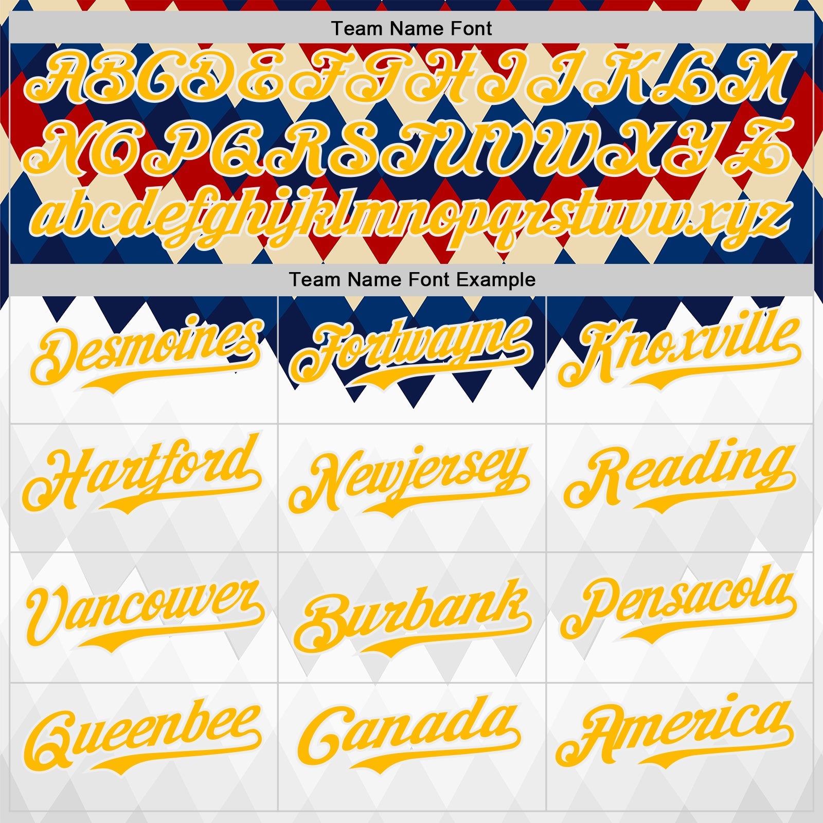Custom White Gold Red Blue-Cream Geometric Diamond Grid Rhombus Authentic Baseball Jersey view 4