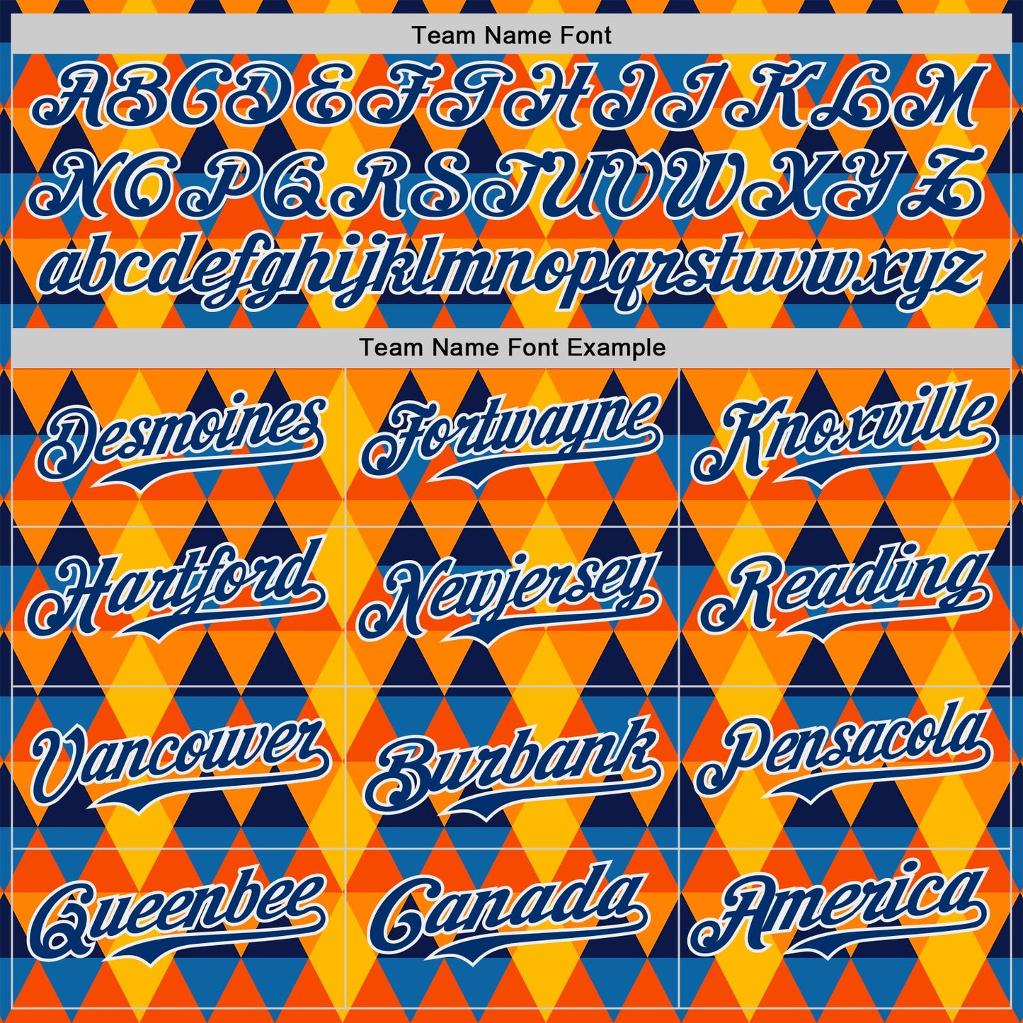 Custom Gold US Navy Blue Orange-White Geometric Diamond Grid Rhombus Authentic Baseball Jersey view 4