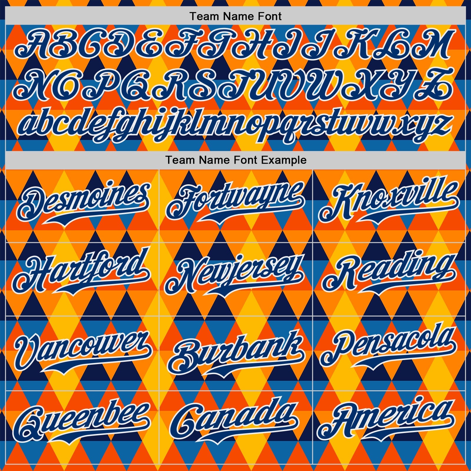 Custom Gold US Navy Blue Orange-White Geometric Diamond Grid Rhombus Authentic Baseball Jersey view 4