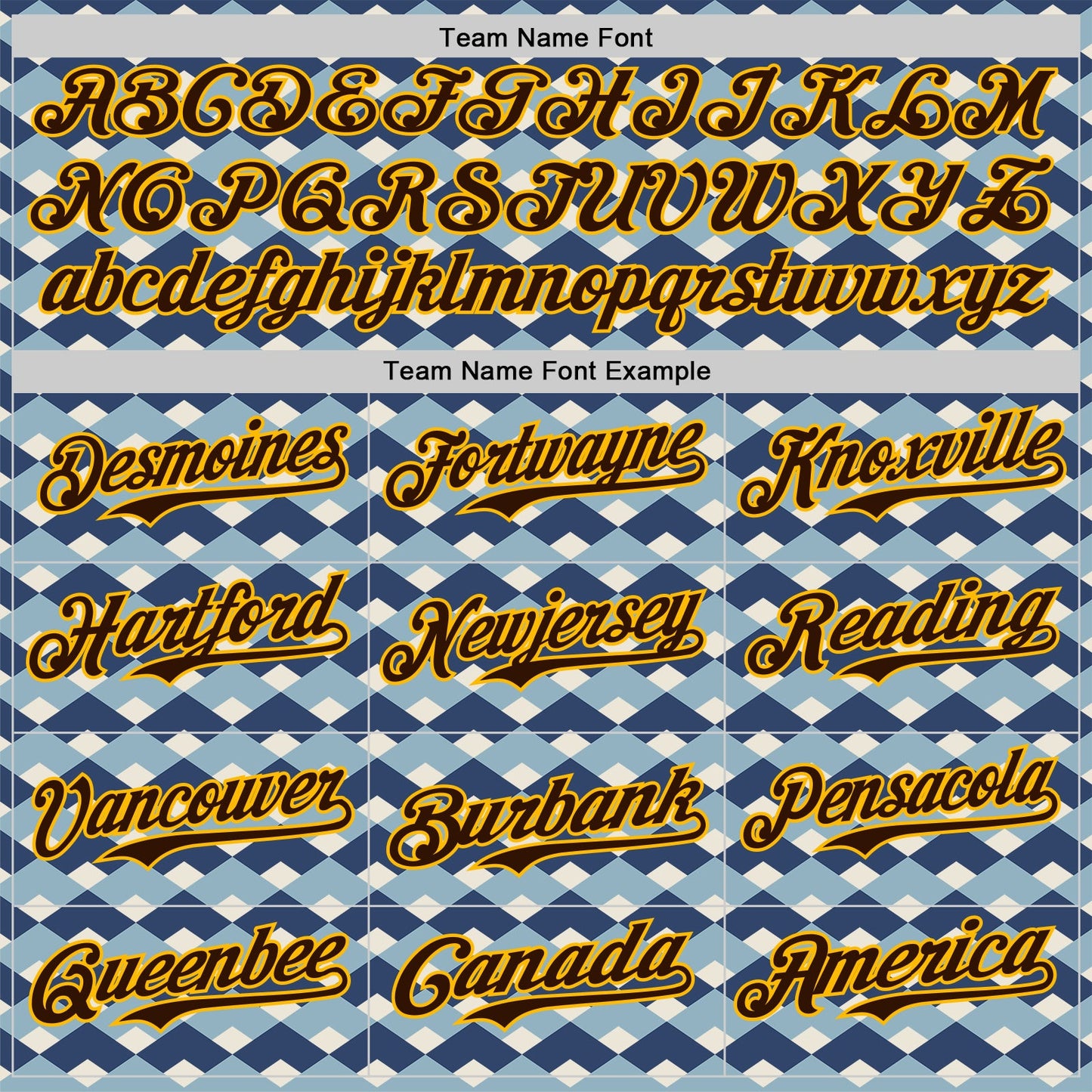 Custom White Brown Blue-Gold Geometric Diamond Grid Rhombus Authentic Baseball Jersey view 4