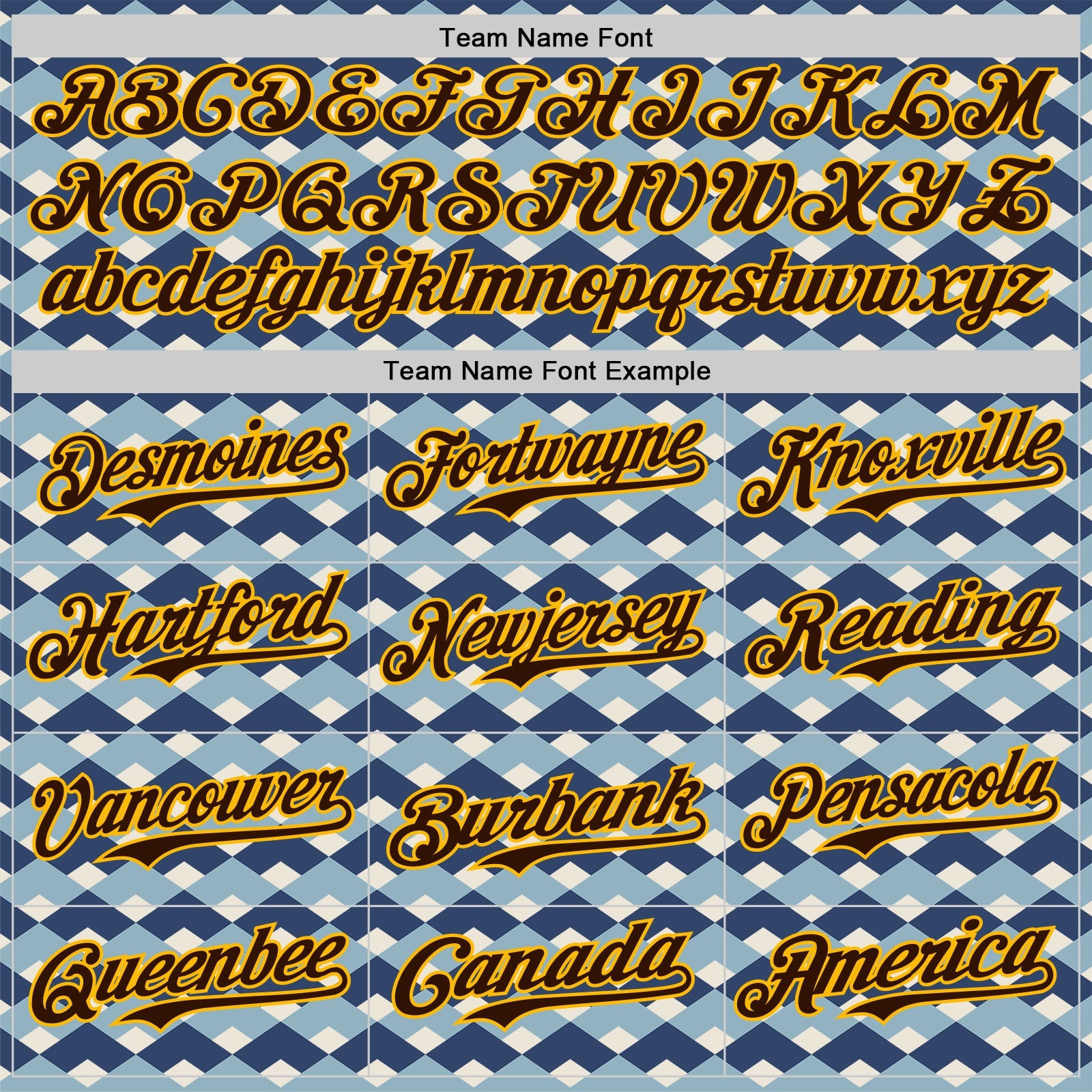 Custom White Brown Blue-Gold Geometric Diamond Grid Rhombus Authentic Baseball Jersey view 4