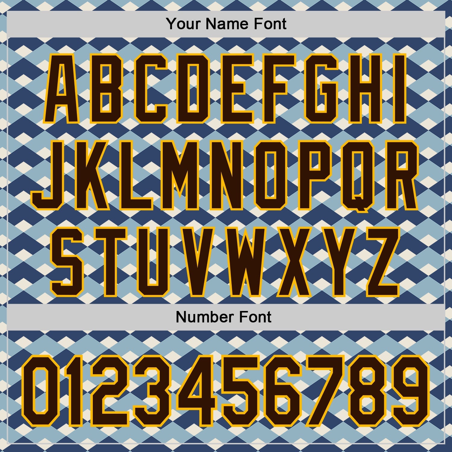 Custom White Brown Blue-Gold Geometric Diamond Grid Rhombus Authentic Baseball Jersey view 5