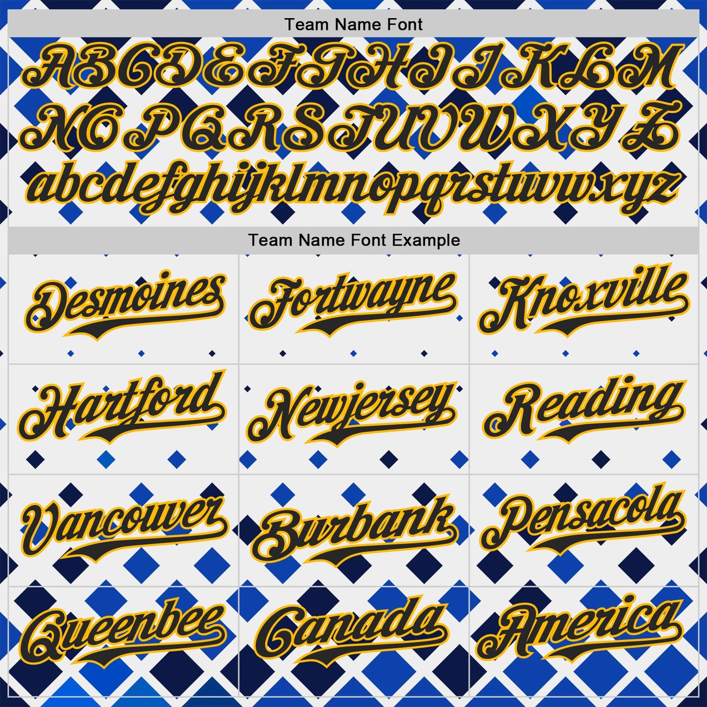 Custom White Black Blue-Gold Geometric Diamond Grid Rhombus Authentic Baseball Jersey view 4