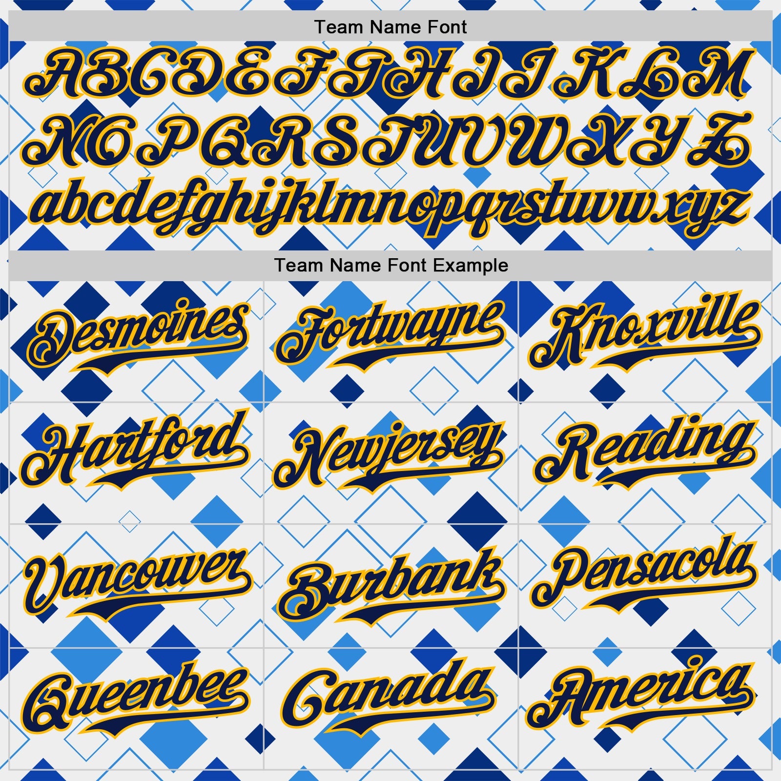 Custom White Navy Blue-Gold Geometric Diamond Grid Rhombus Authentic Baseball Jersey view 4
