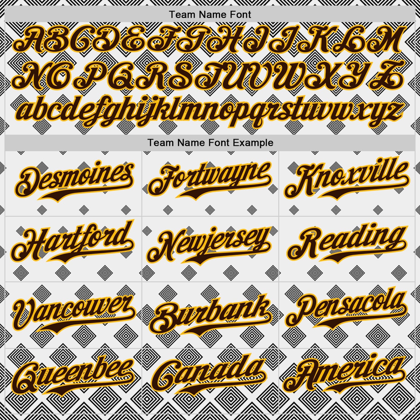 Custom White Brown Black-Gold Geometric Diamond Grid Rhombus Authentic Baseball Jersey view 4