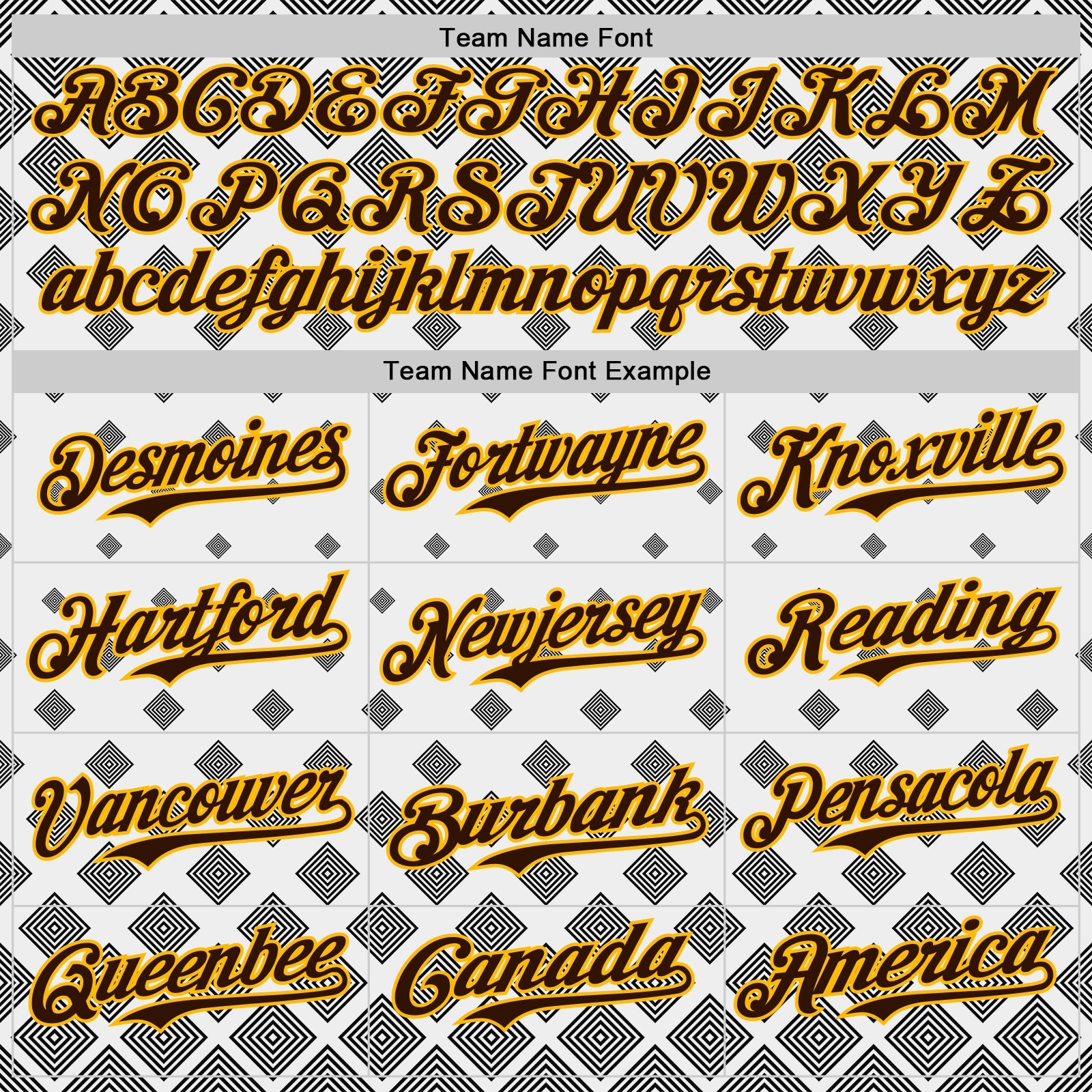 Custom White Brown Black-Gold Geometric Diamond Grid Rhombus Authentic Baseball Jersey view 4