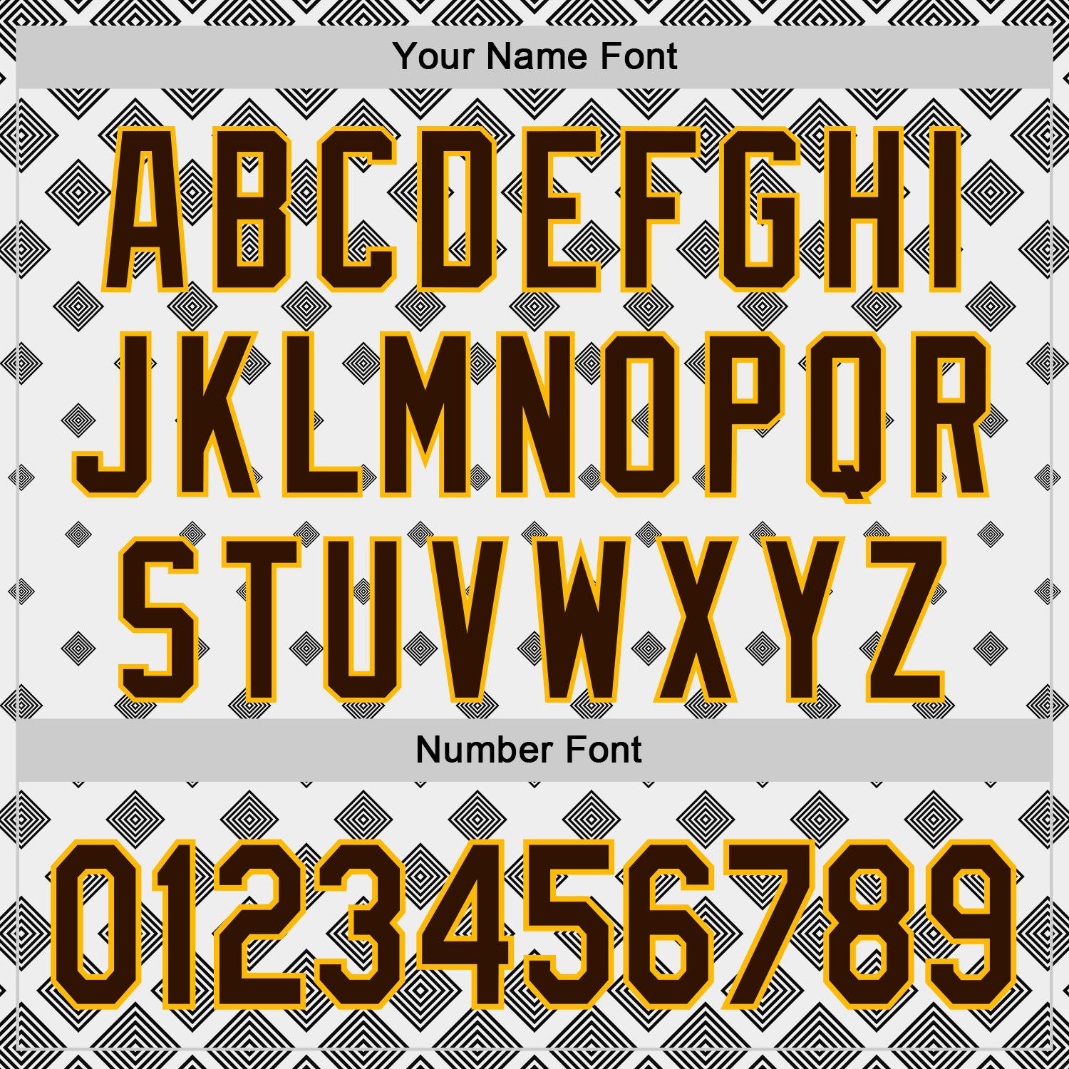 Custom White Brown Black-Gold Geometric Diamond Grid Rhombus Authentic Baseball Jersey view 5