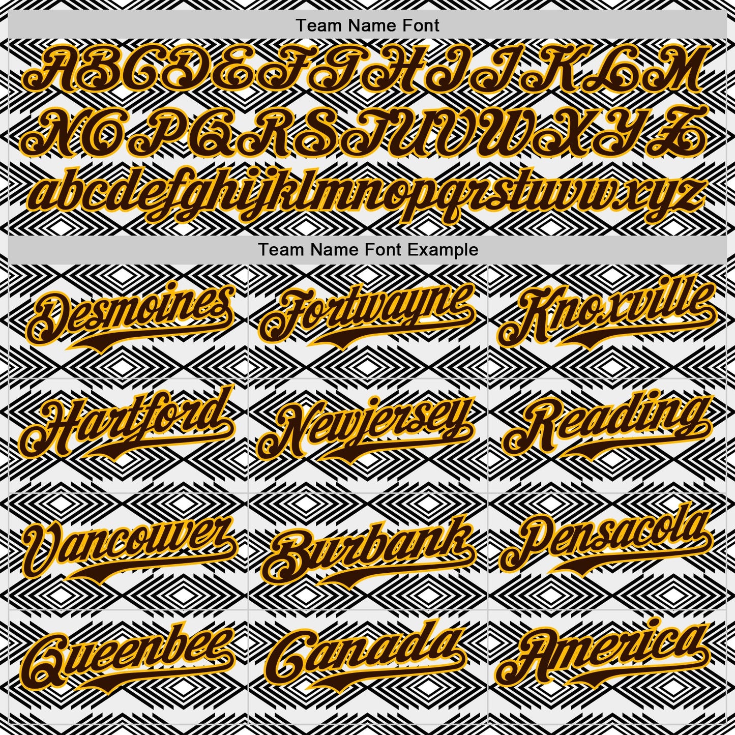 Custom White Brown Black-Gold Geometric Diamond Grid Rhombus Authentic Baseball Jersey view 4