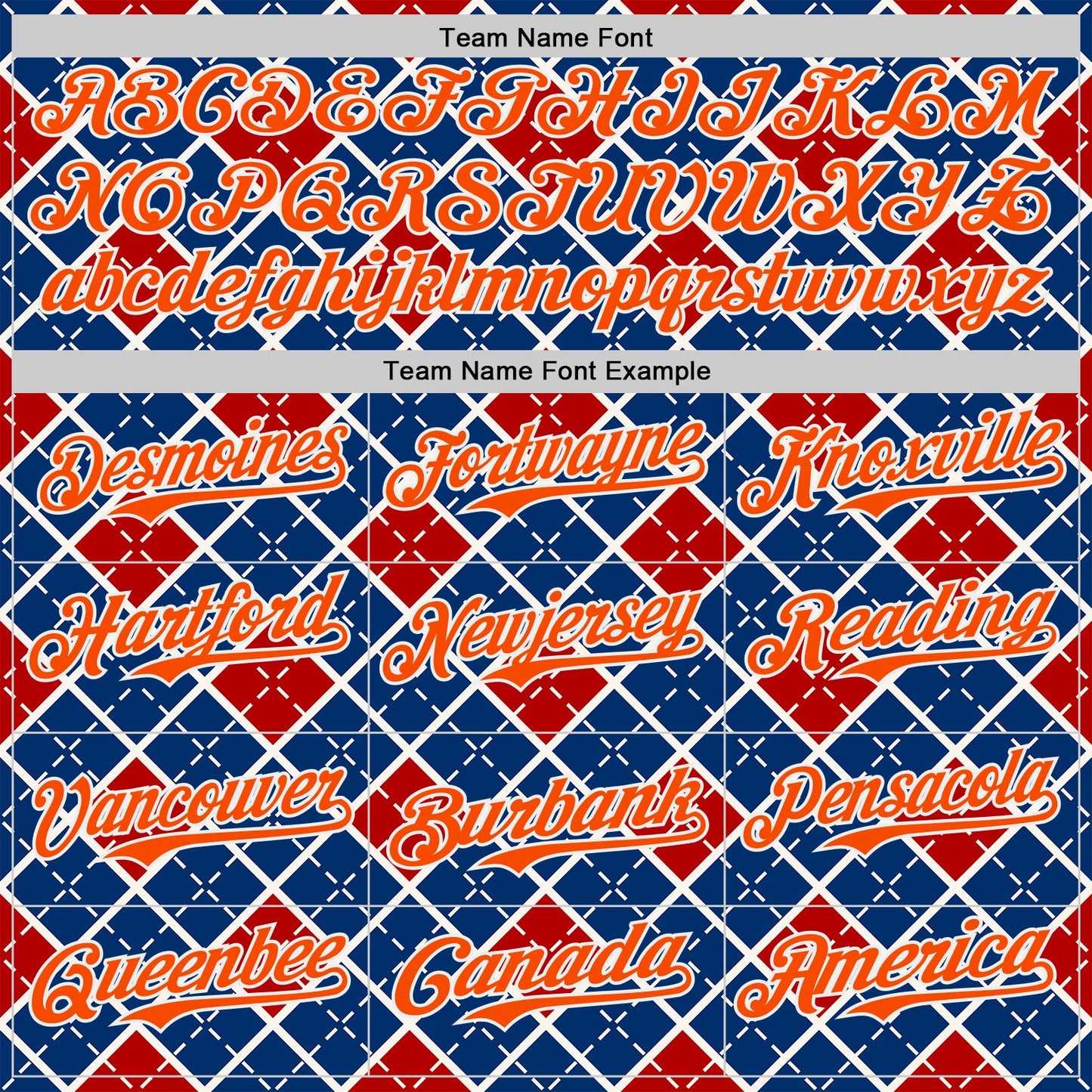 Custom US Navy Blue Orange Red-White Geometric Diamond Grid Rhombus Authentic Baseball Jersey view 4