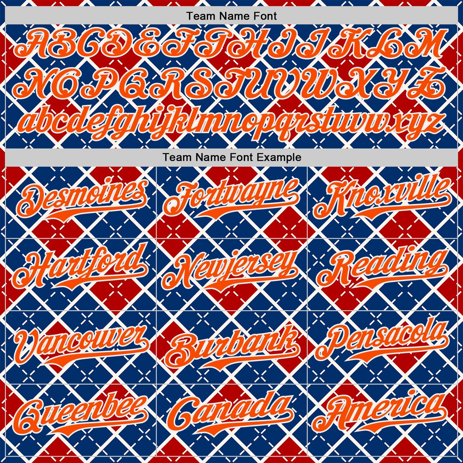 Custom US Navy Blue Orange Red-White Geometric Diamond Grid Rhombus Authentic Baseball Jersey view 4