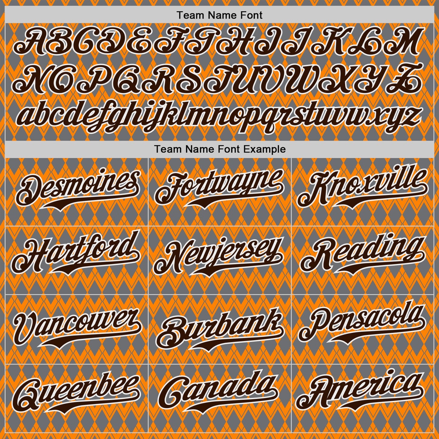 Custom Orange Brown Gray-White Geometric Diamond Grid Rhombus Authentic Baseball Jersey view 4