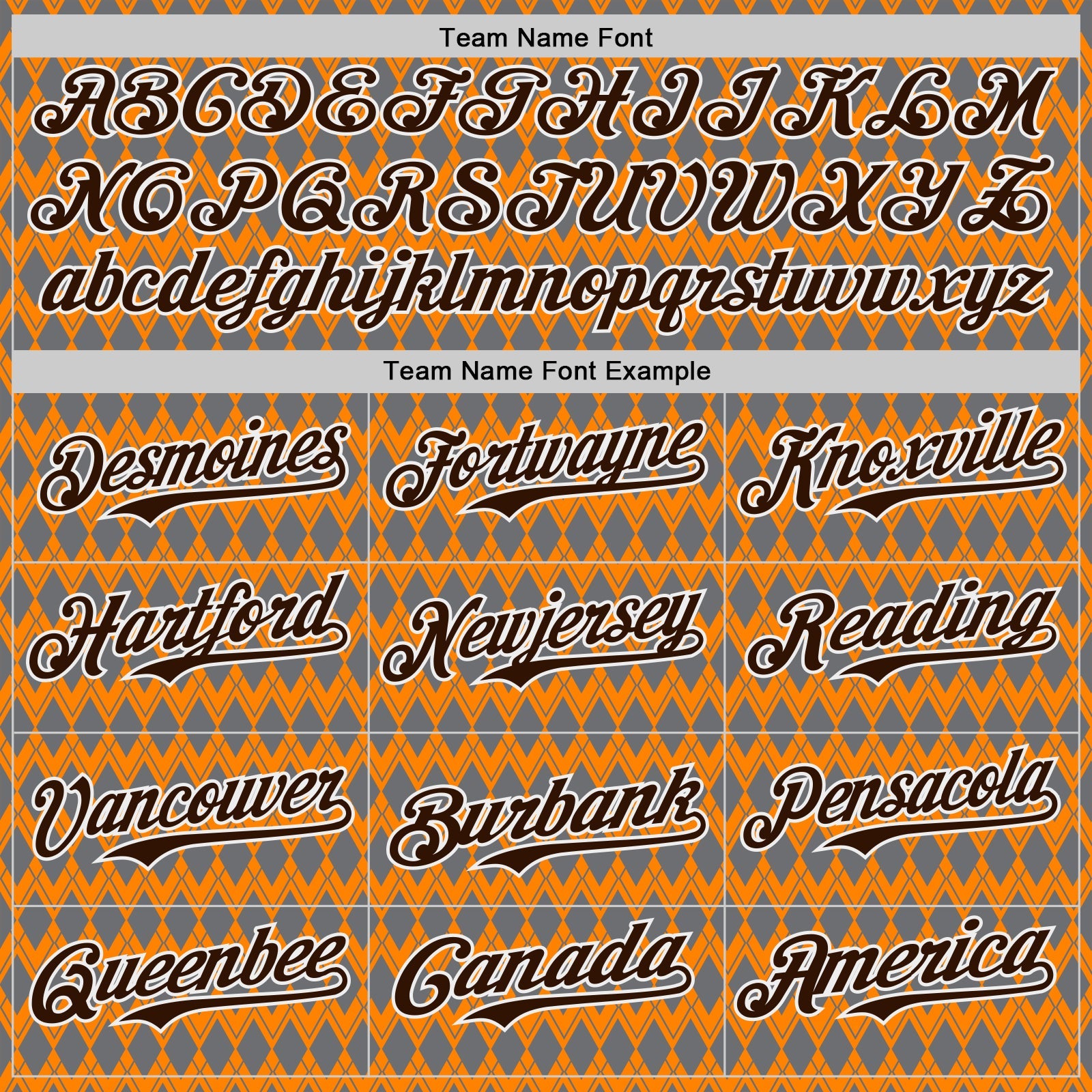 Custom Orange Brown Gray-White Geometric Diamond Grid Rhombus Authentic Baseball Jersey view 4