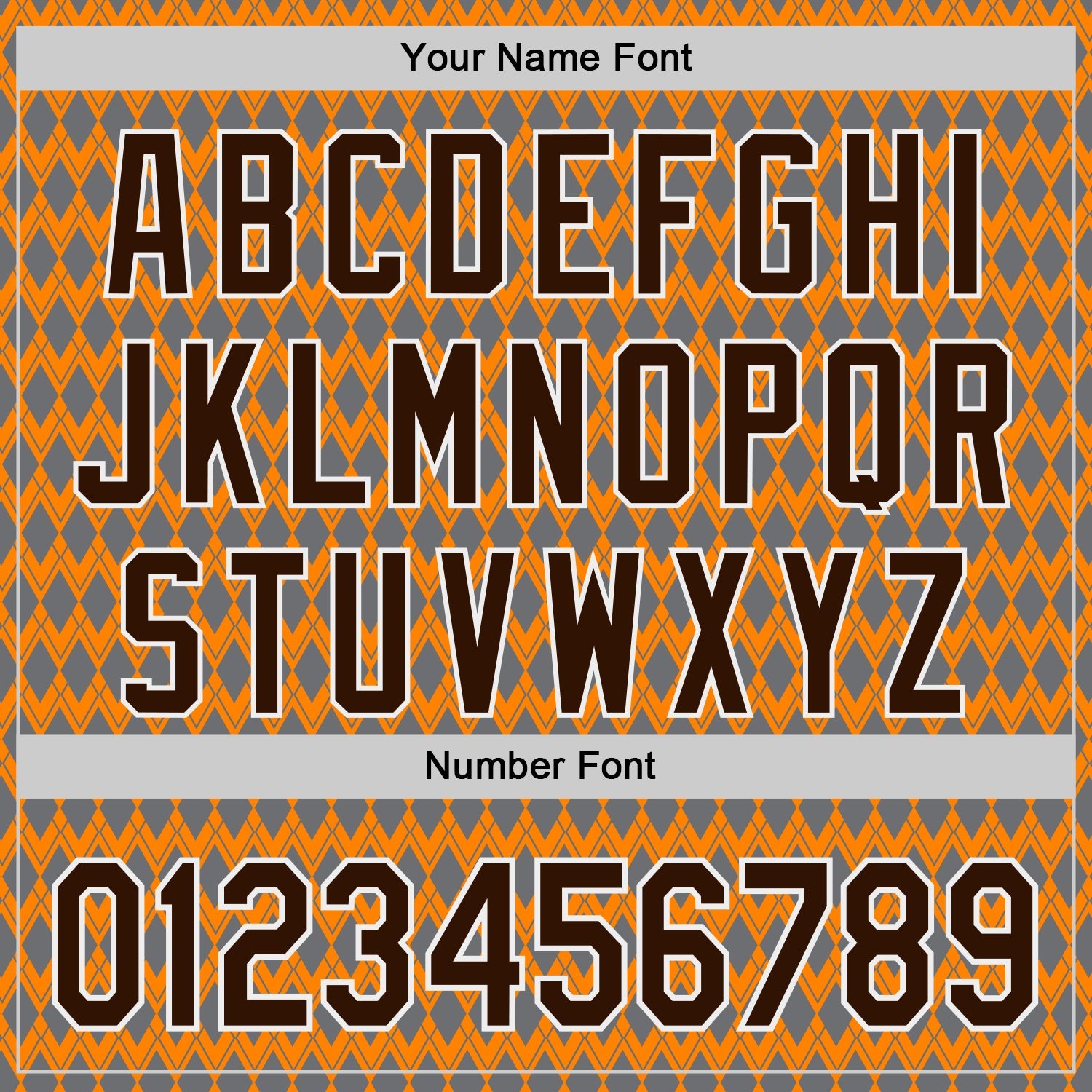 Custom Orange Brown Gray-White Geometric Diamond Grid Rhombus Authentic Baseball Jersey view 5