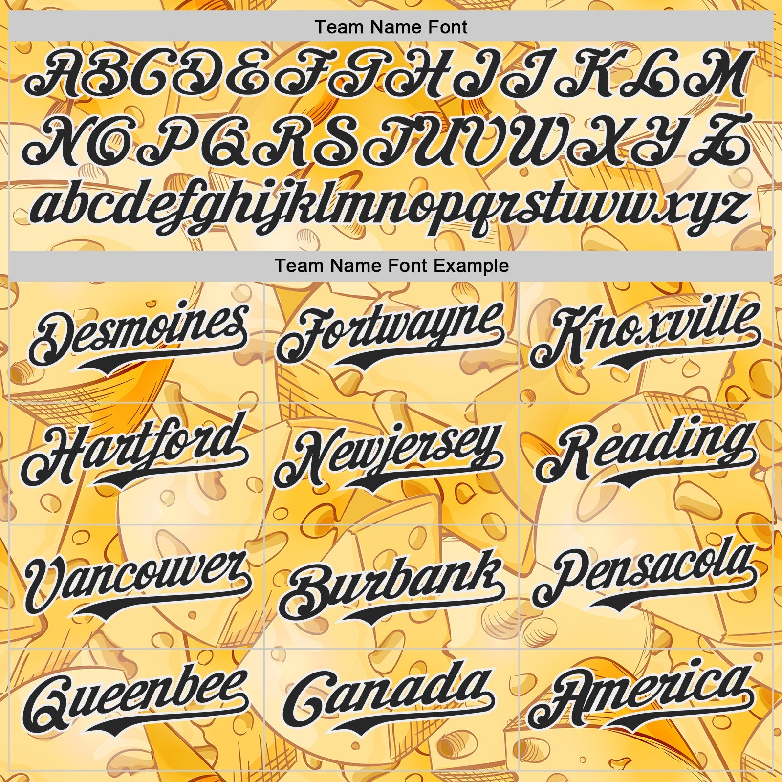Custom Yellow Black-White Foodie Cheese Authentic Baseball Jersey view 4