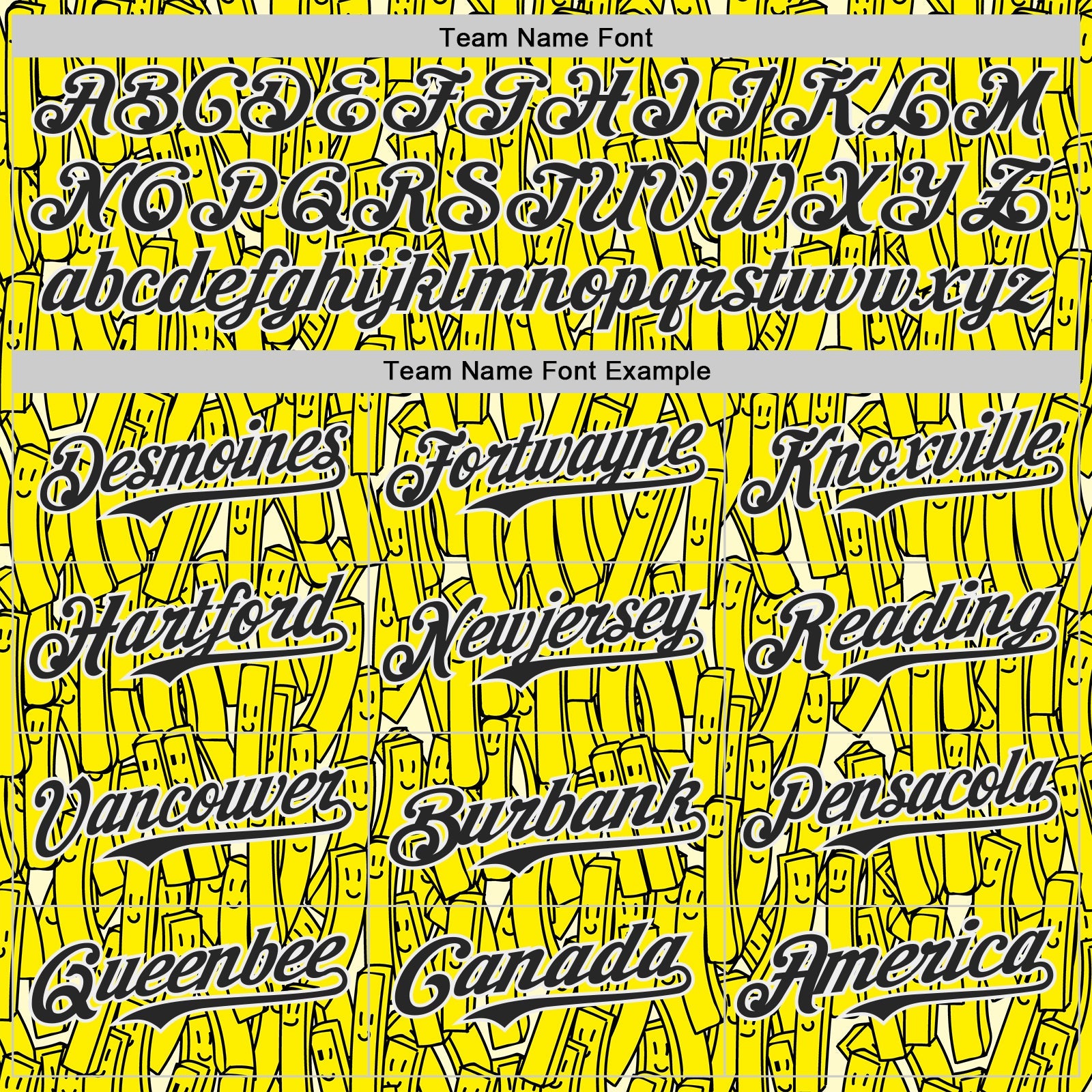 Custom Yellow Black-White Foodie Fries Authentic Baseball Jersey view 4