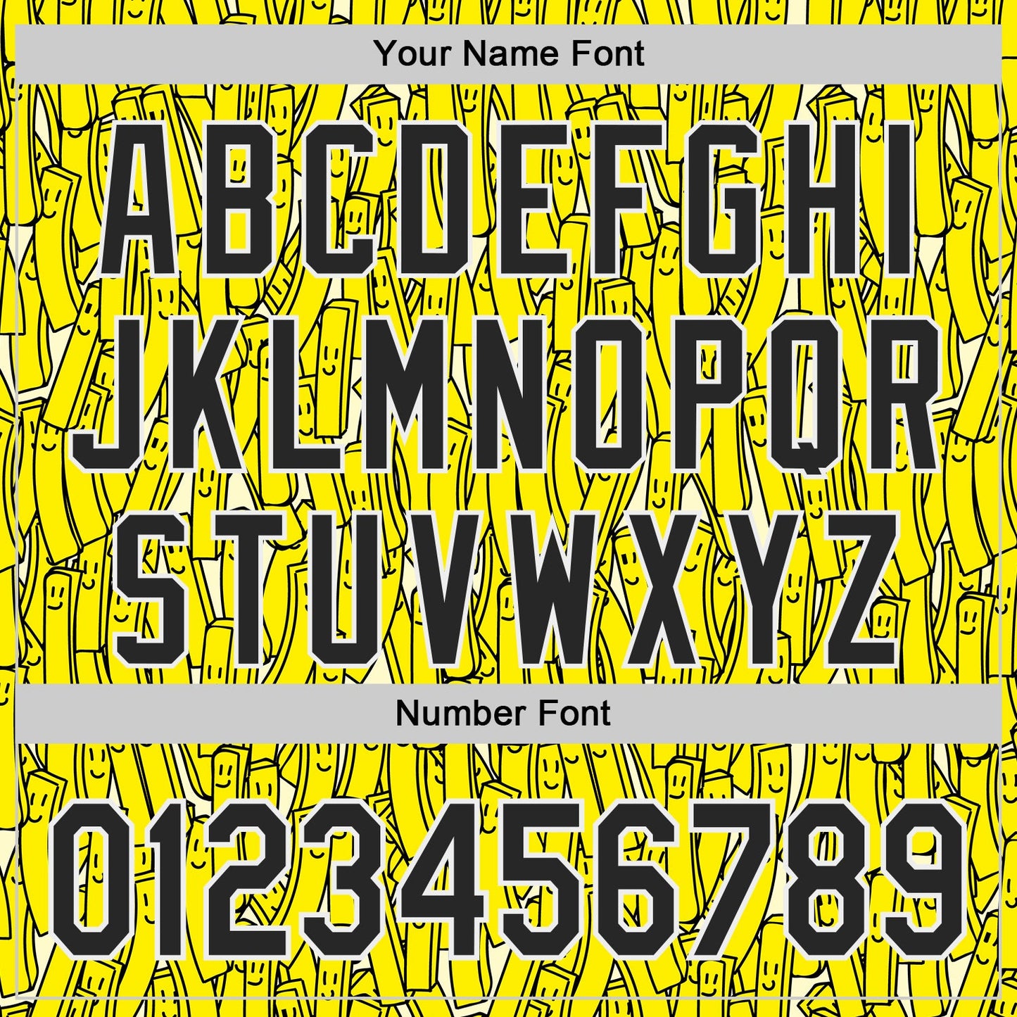 Custom Yellow Black-White Foodie Fries Authentic Baseball Jersey view 5
