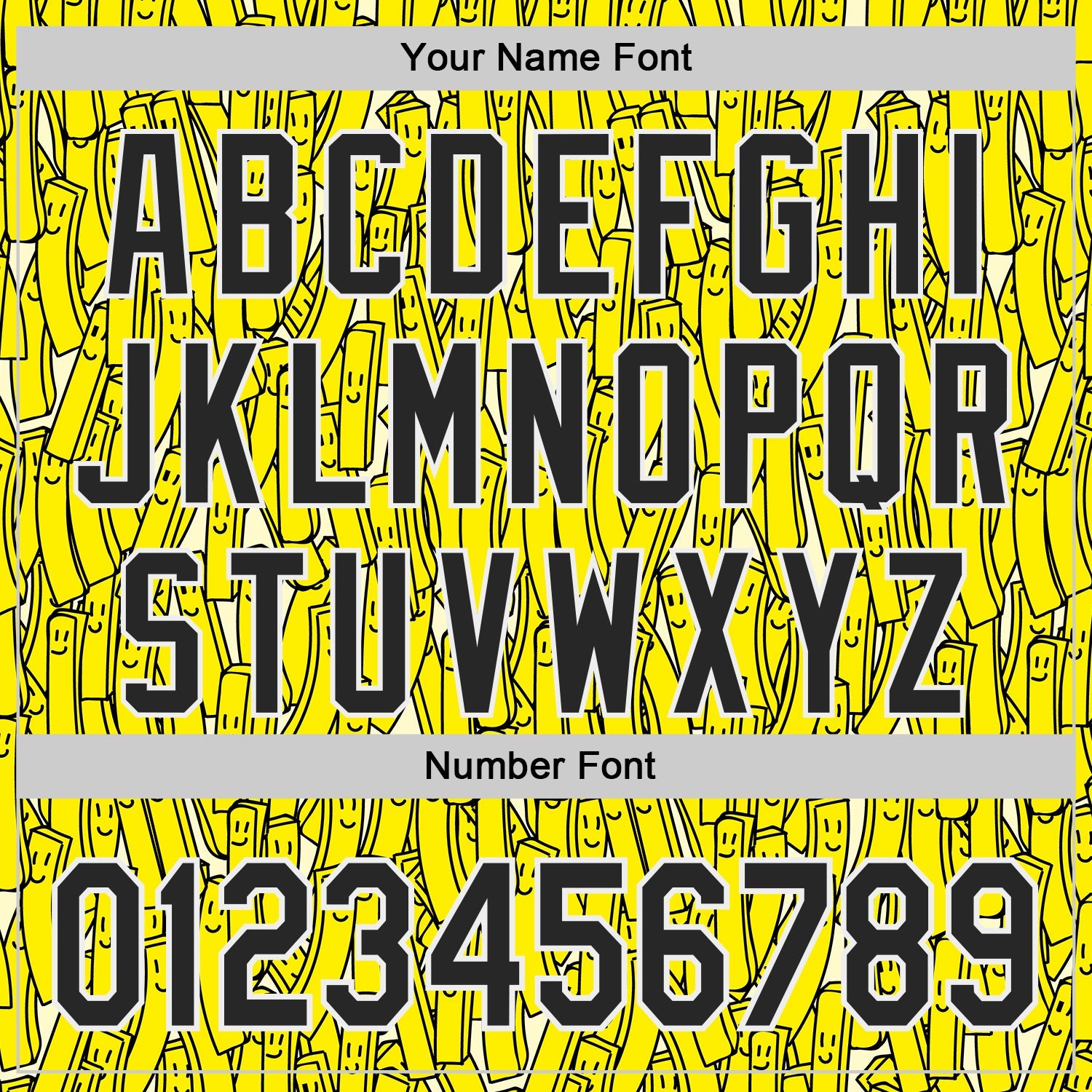 Custom Yellow Black-White Foodie Fries Authentic Baseball Jersey view 5