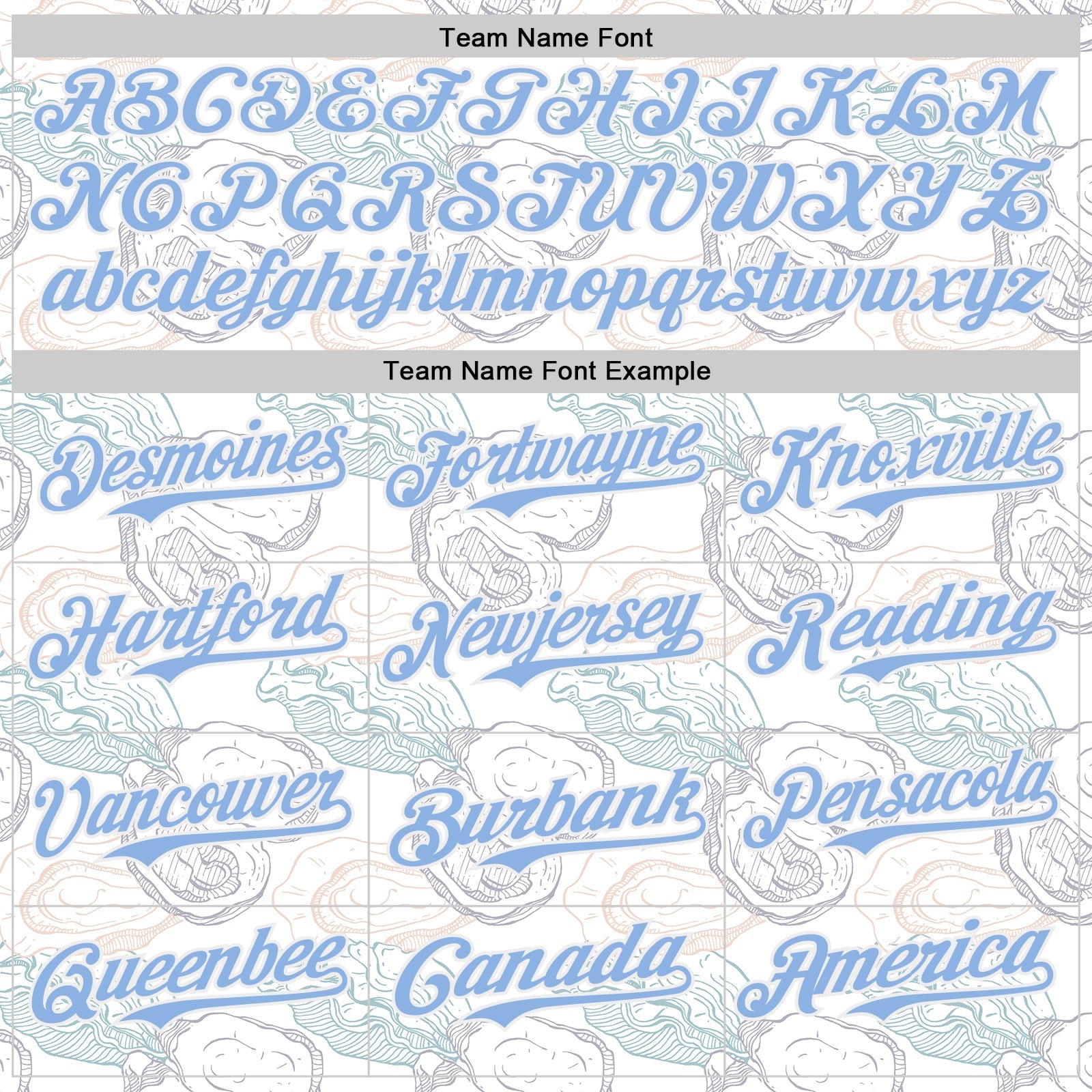 Custom White-Light Blue Foodie Oysters Authentic Baseball Jersey view 4