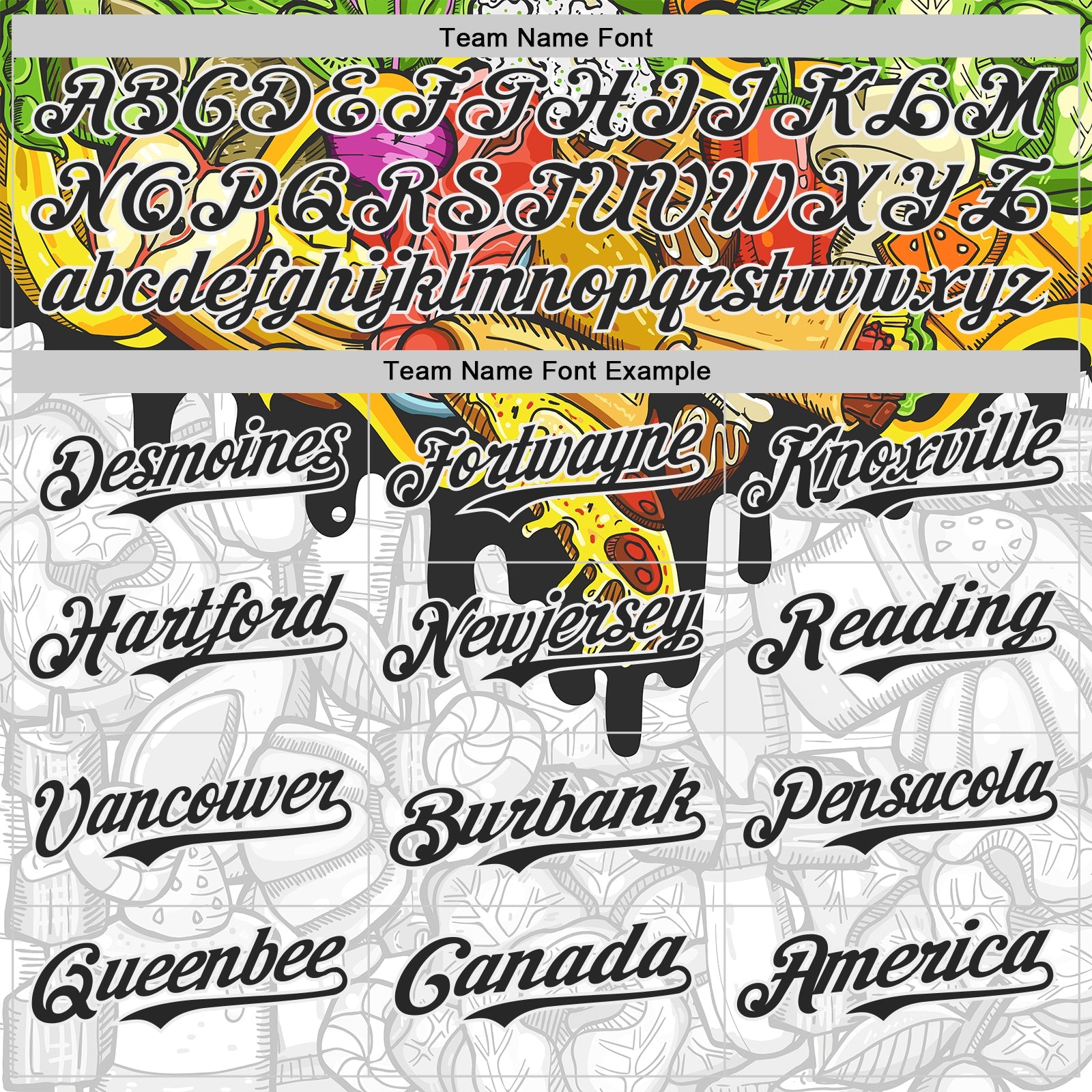 Custom White-Black Foodie American Cuisine Fast Food Burger Fries & Pizza Authentic Baseball Jersey view 4