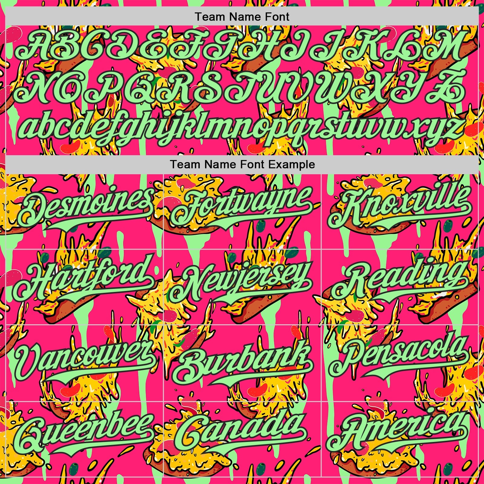 Custom Pink Pea Green-Black Foodie Pizza Authentic Baseball Jersey view 4