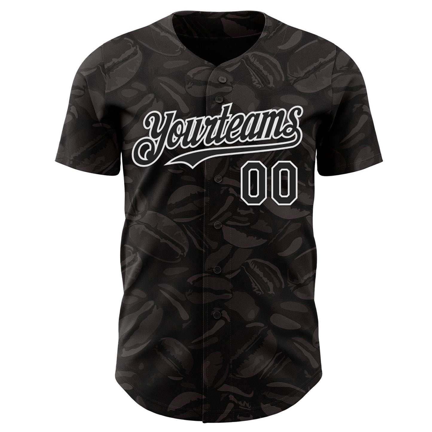 Custom Black-White Foodie Coffee Beans Authentic Baseball Jersey view 2