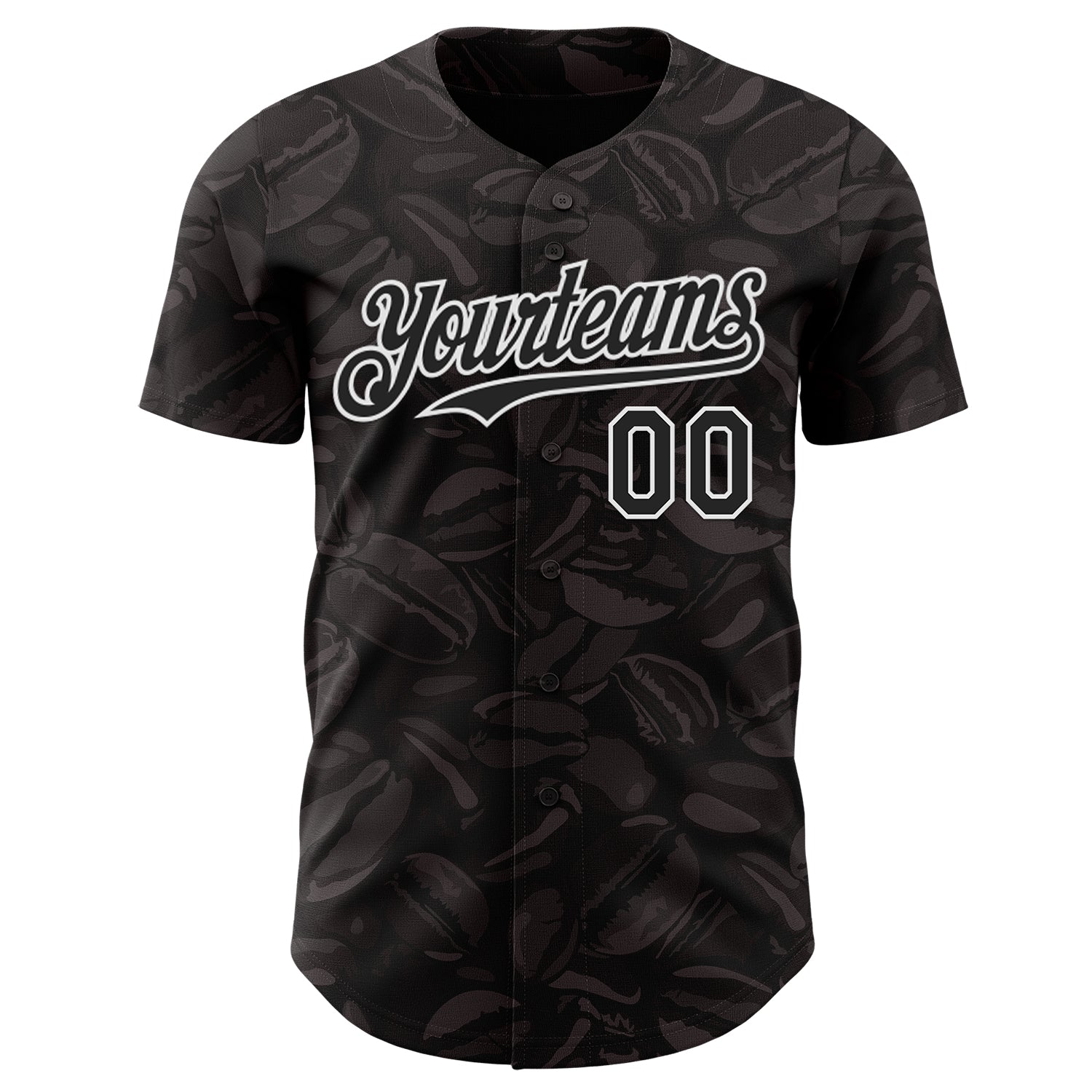 Custom Black-White Foodie Coffee Beans Authentic Baseball Jersey view 2