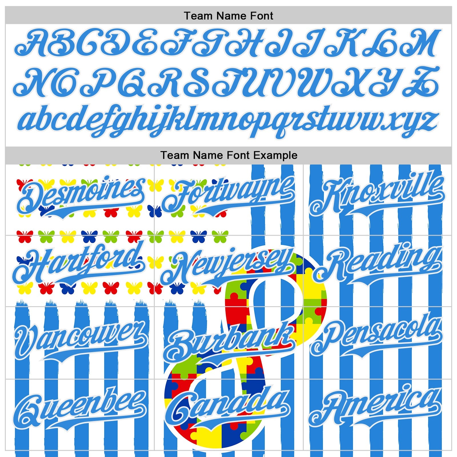 Custom White-Electric Blue Autism Awareness Support Puzzle Infinity Butterfly Authentic Baseball Jersey view 4