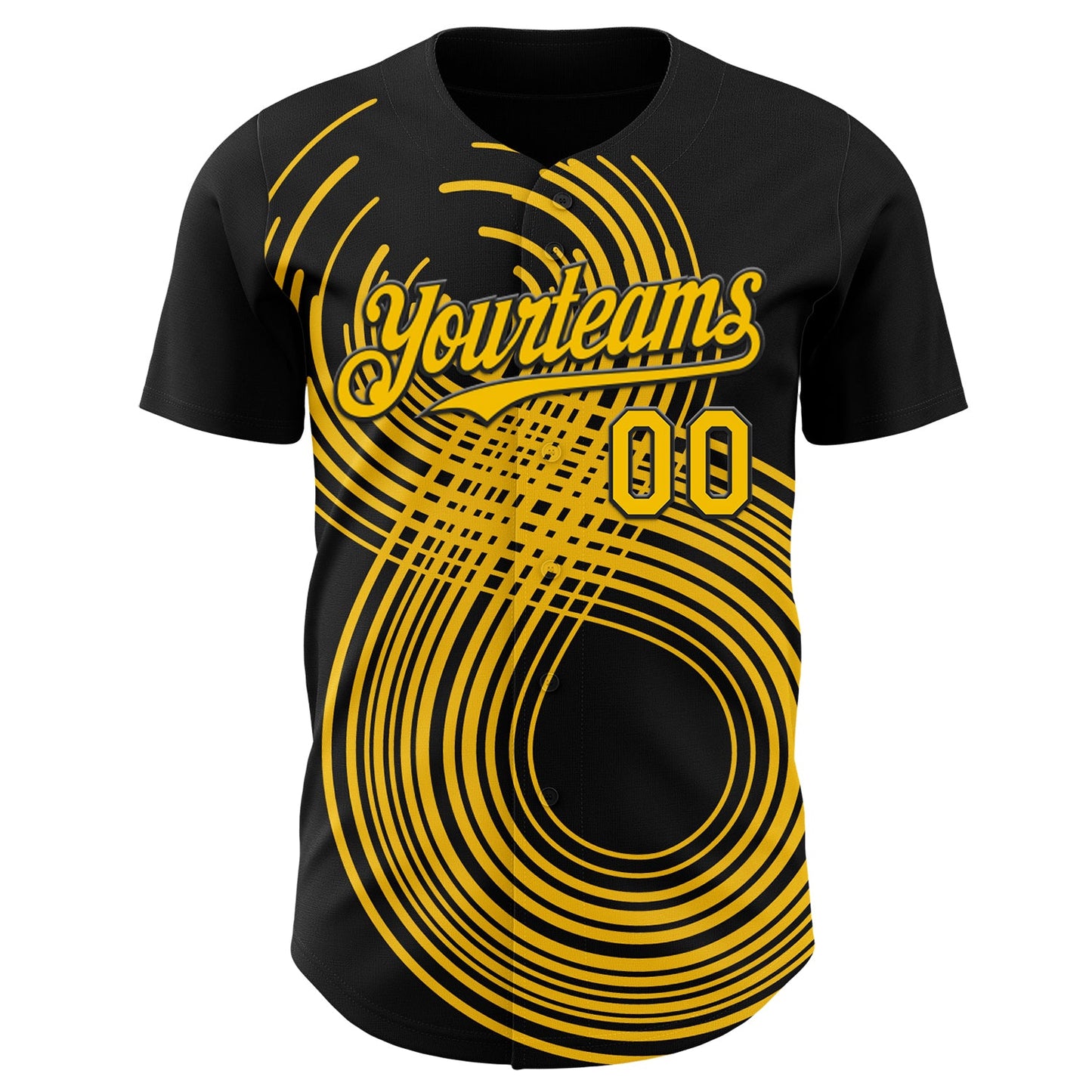 Custom Black-Yellow Autism Acceptance Gold Infinity Authentic Baseball Jersey view 2
