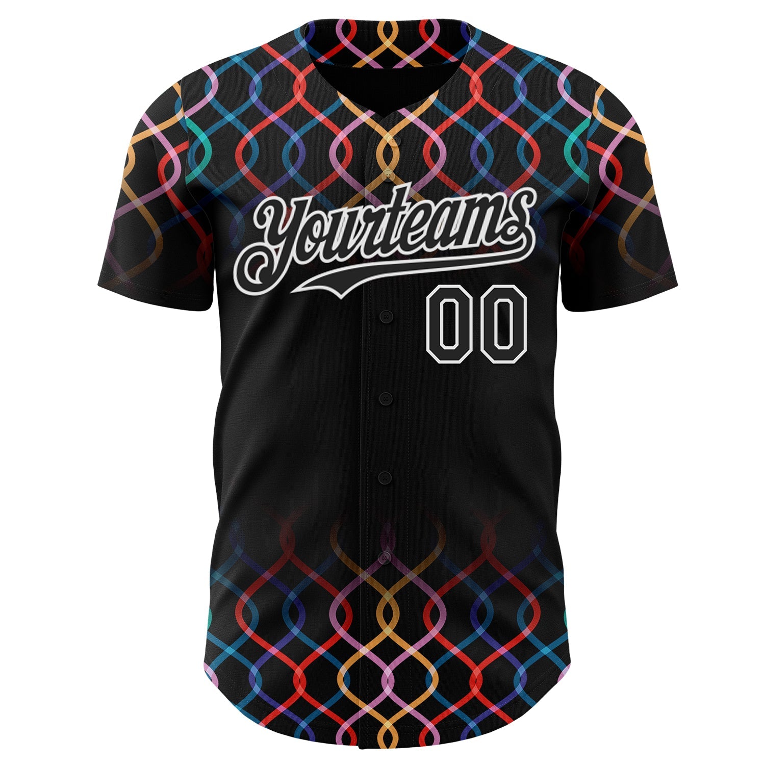 Custom Black-White Autism Acceptance Rainbow Infinity Authentic Baseball Jersey view 2